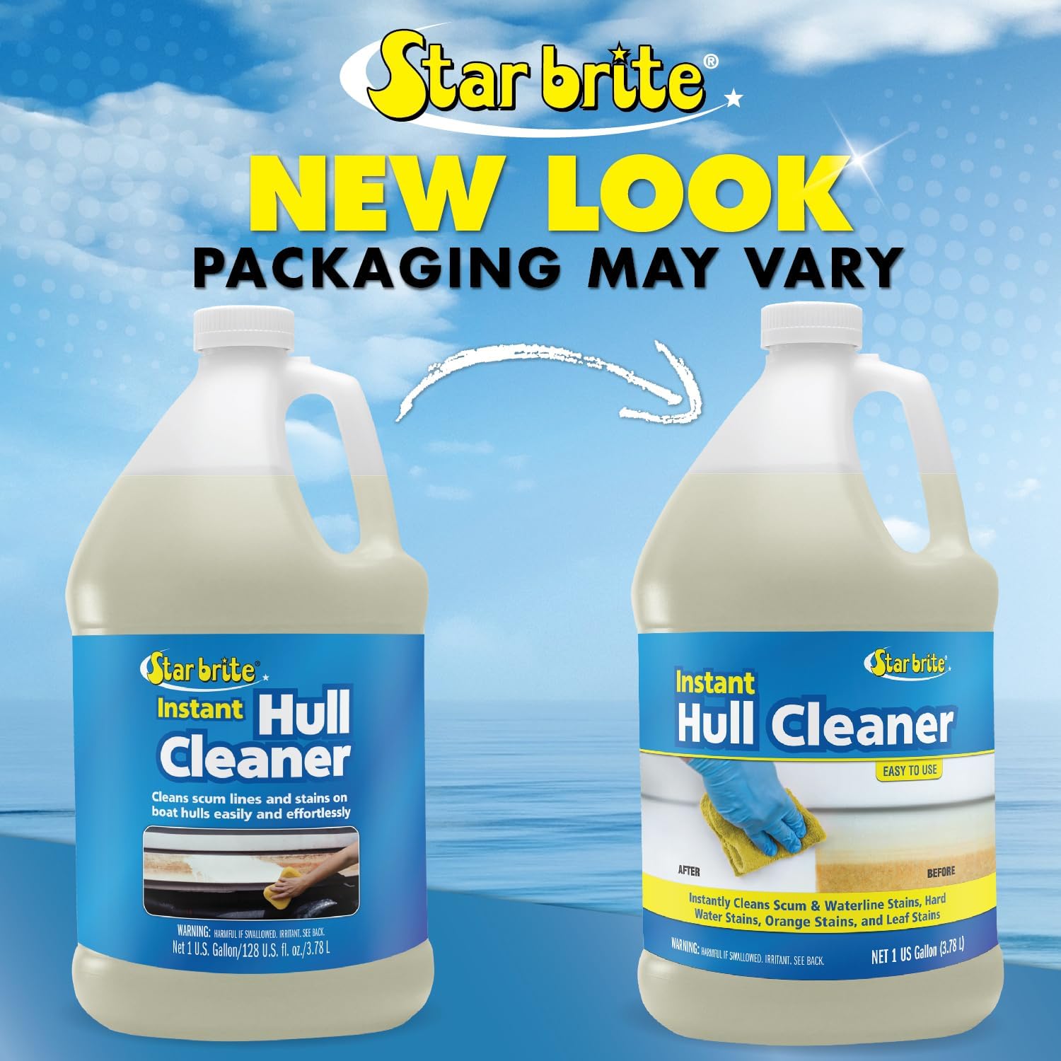 STAR BRITE Instant Hull Cleaner - Easily Remove Stains, Scum Lines & Grime for Boat Hulls, Fiberglass, Plastic & Painted Surfaces - Wipe On, Rinse Off Formula - 128 Ounce Gallon (081700) - Image 6