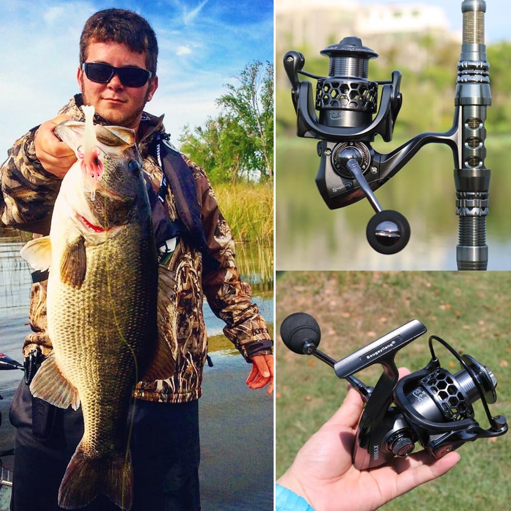 Sougayilang Fishing Reel 13+1BB Light Weight Ultra Smooth Aluminum Spinning Fishing Reel with Free Spare Graphite Spool - Image 7
