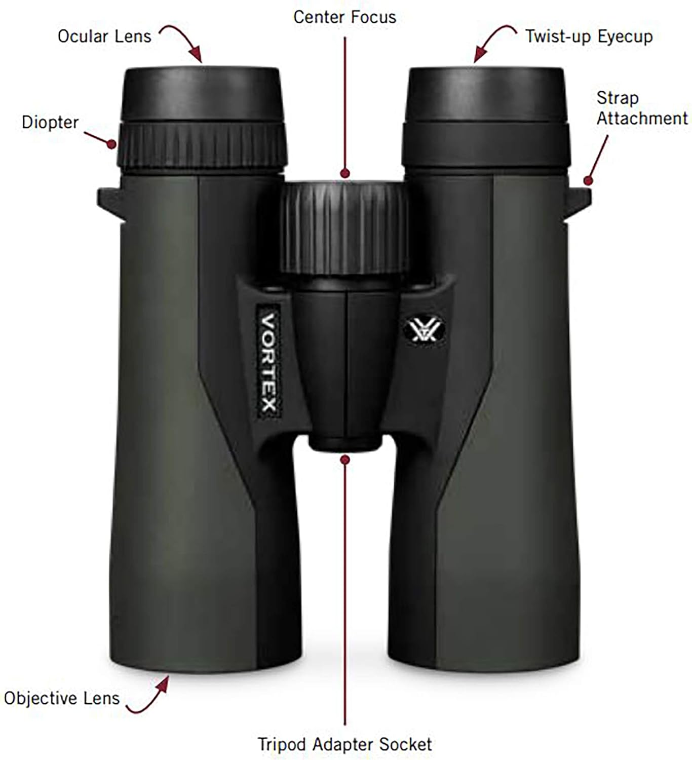 Vortex Crossfire HD 10x42 Binoculars | HD Optics, Tripod Adaptable, Waterproof, Fogproof, Shockproof, Included GlassPak Harness - Unlimited, Unconditional Warranty - Image 5