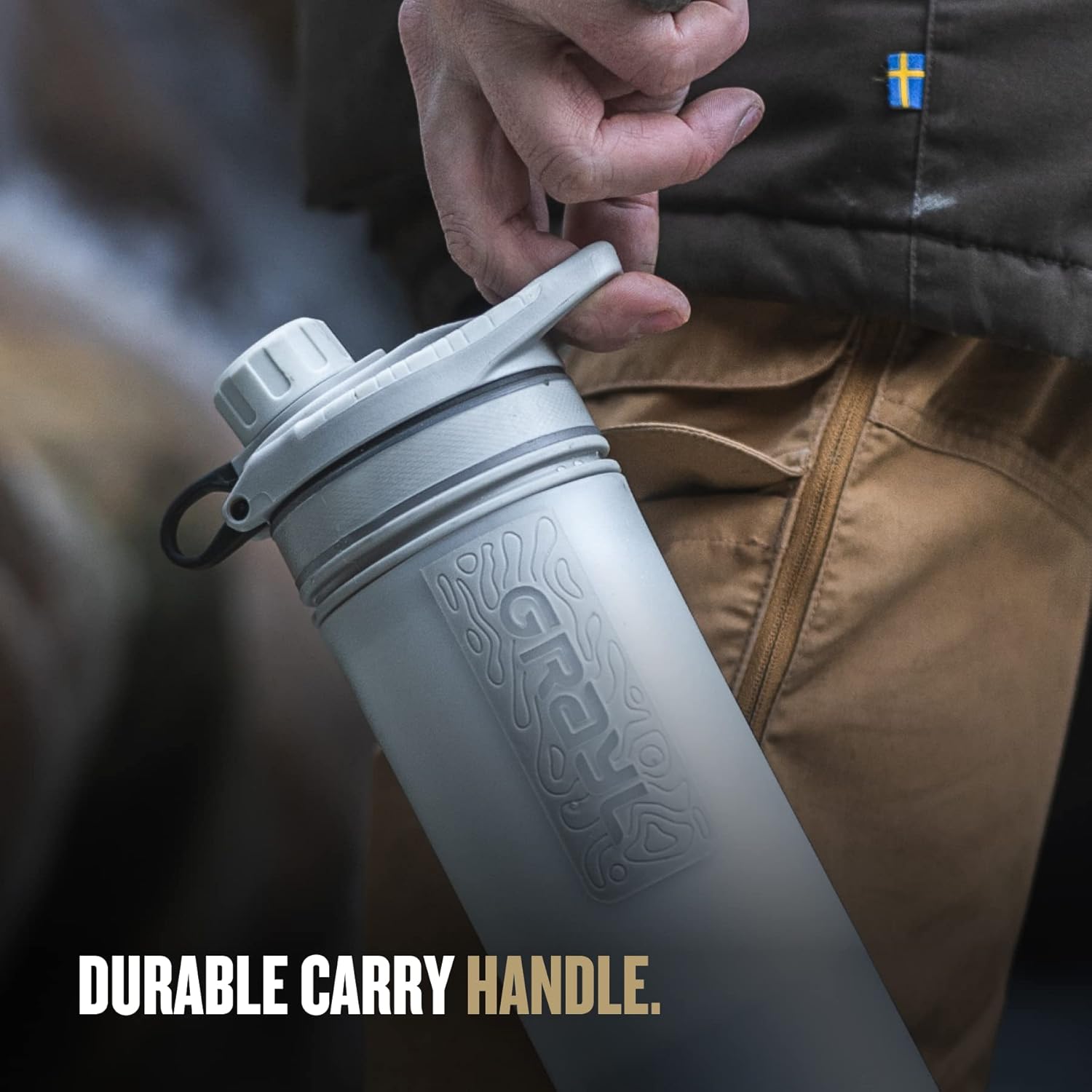 GRAYL GeoPress 24 oz Water Purifier Bottle - Filter for Hiking, Camping, Survival, Travel (Peak White) - Image 4