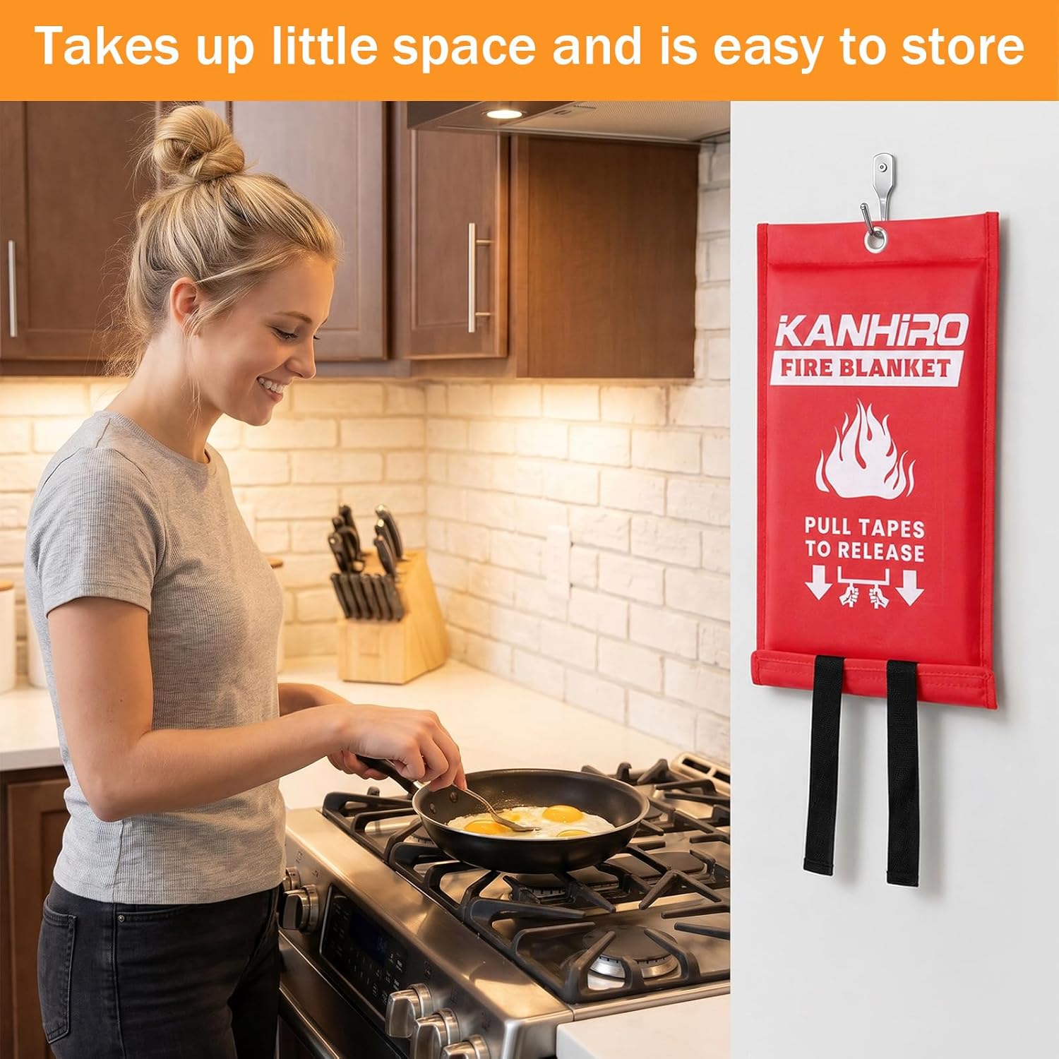 KANHIRO Fire Blanket Emergency for Home Kitchen - Fiberglass Fire Suppression Blanket Great for School, Fireplace, Grill, Car, Office, Warehouse (2 Pack, 39 in X 39 in) - Image 7