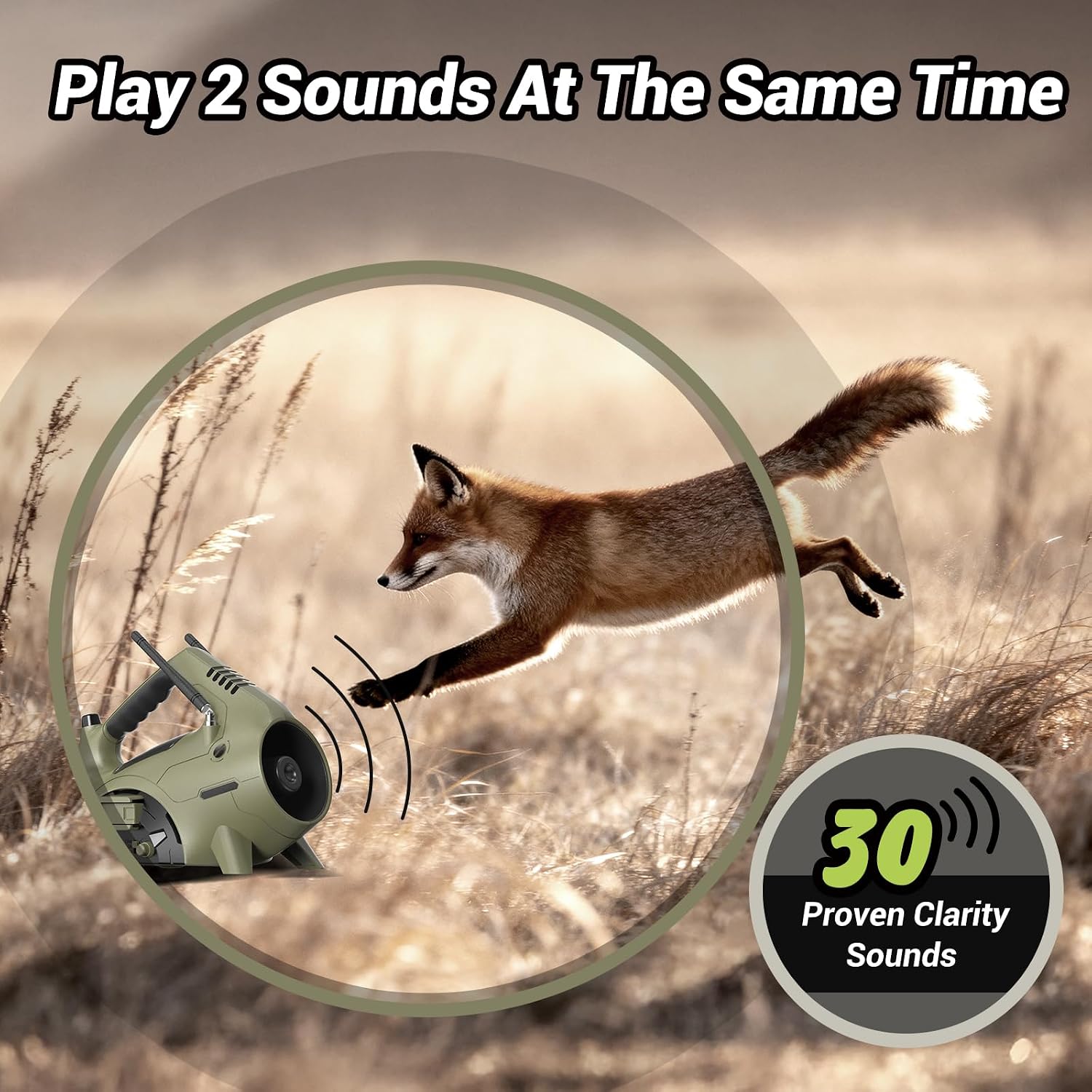Electronic Coyote Call, Predator Caller for Hunting, 400YD Remote Control, 30 Realistic Sounds, Play 2 Sounds Simultaneously, Perfect for Coyote, Fox Hunting - Image 4