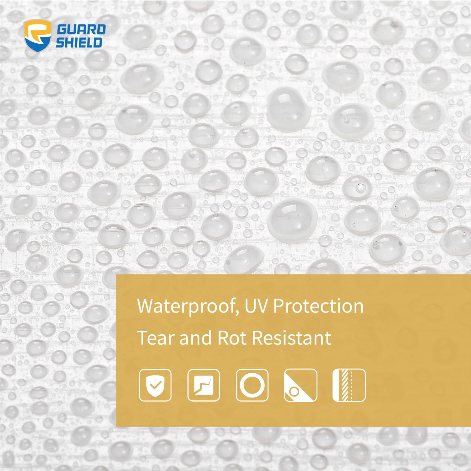GUARD SHIELD Heavy Duty Tarp 10x20 Feet White Multi Purpose Thick Waterproof Poly Tarp Cover 10mil - Image 3