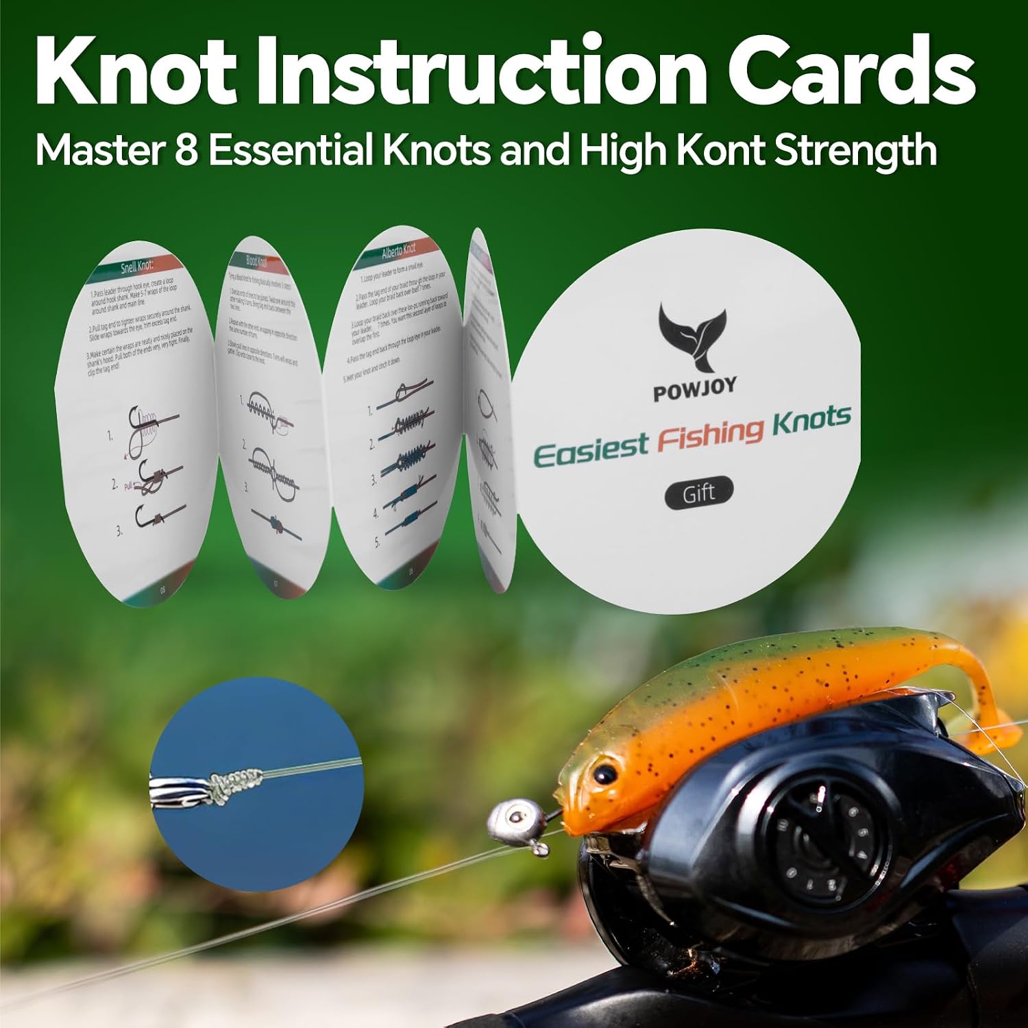 Pro Monofilament Fishing Line with Knot Instruction Cards for Multi Purpose Cost Effective, Strong Yet Thin Nylon String for Big Fishes, Tangle-Free & UV Resistant, 15/20/30/50/80LB - Image 3