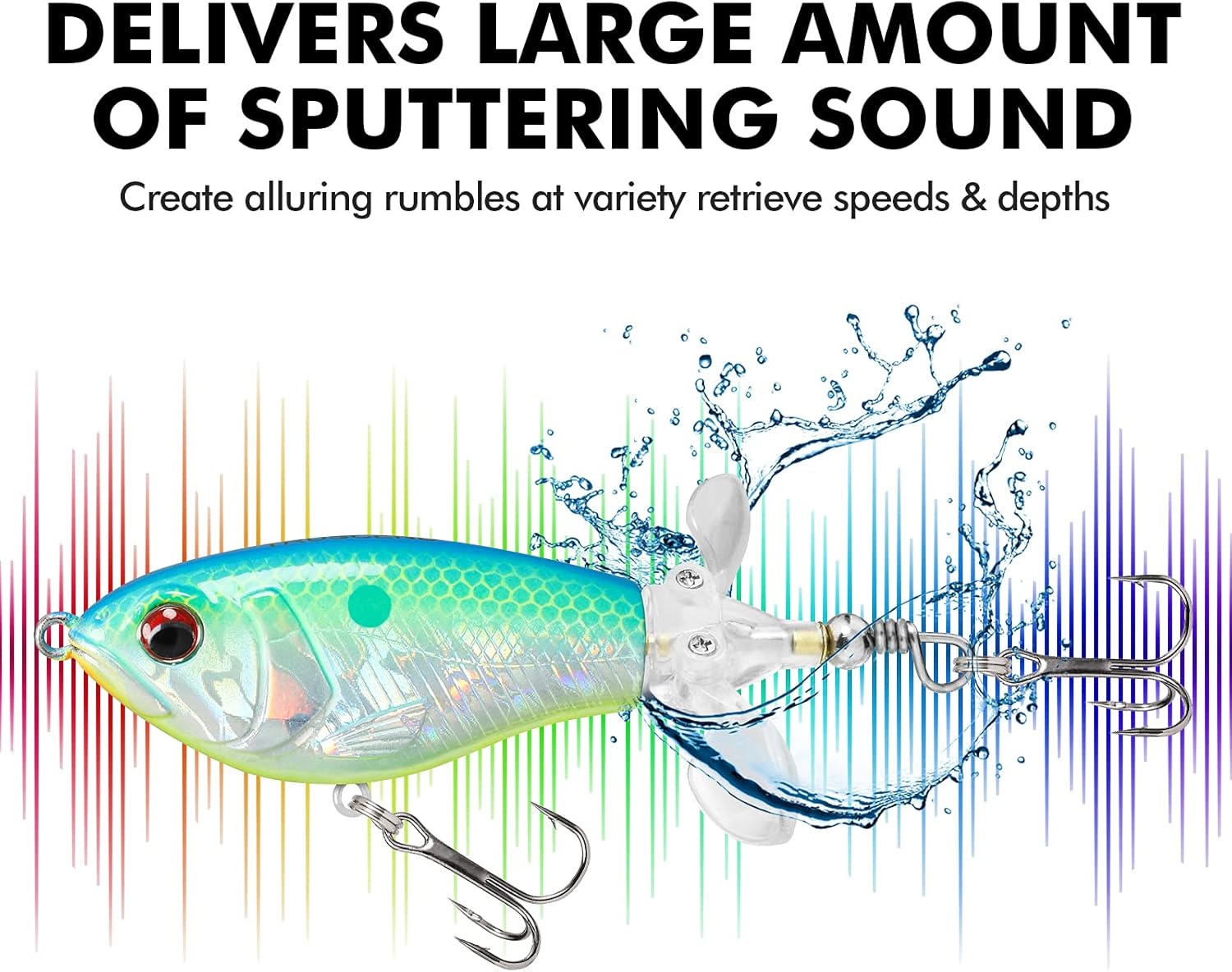 TRUSCEND Popobait Easy Catch Fishing Lures with BKK Hooks, Instant Startup, Longer Cast, Balanced Spray/Sound/Swim, Plopper Topwater Lures for Bass, Trout, Pike, Walleye, Freshwater Saltwater Fishing - Image 5
