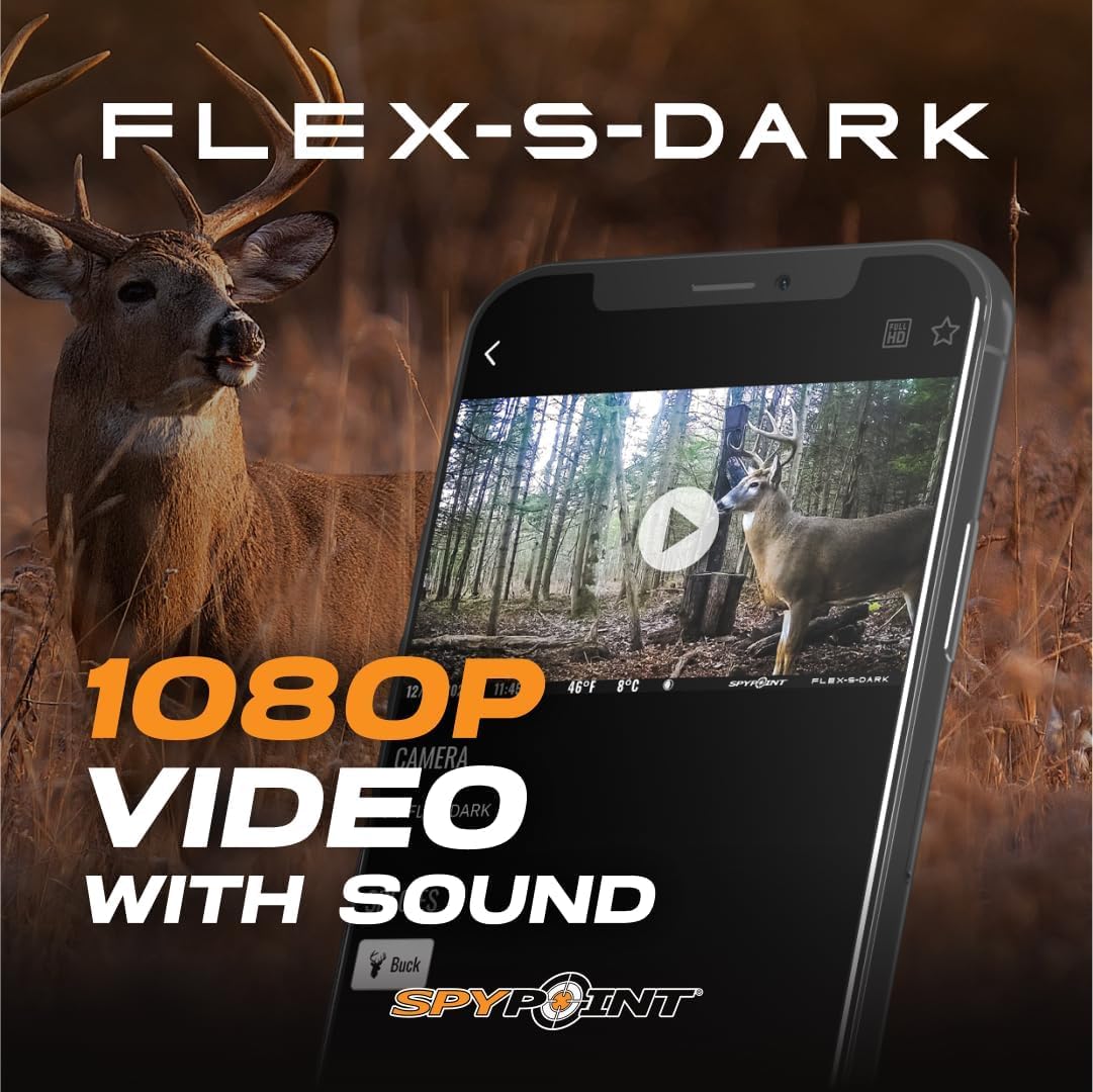 SPYPOINT Flex-S-Dark Ultimate Pack with SD Card + LIT-22 - Solar Cellular Trail Camera – Built-in Solar Panel, 40MP Photos, 1080p Videos + Sound, No-Glow Game Camera, Night Vision, Trail Cam - Image 6