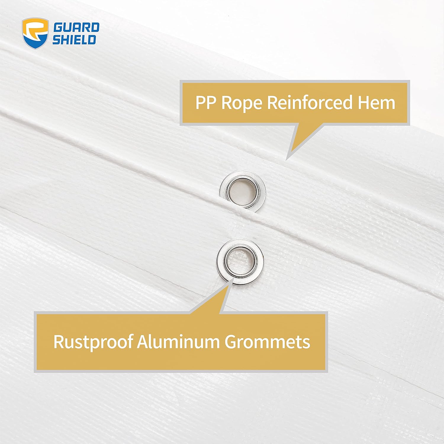 GUARD SHIELD Heavy Duty Tarp 10x20 Feet White Multi Purpose Thick Waterproof Poly Tarp Cover 10mil - Image 4