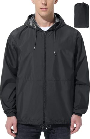 UIQUR Mens Rain Jacket Raincoat Win...
