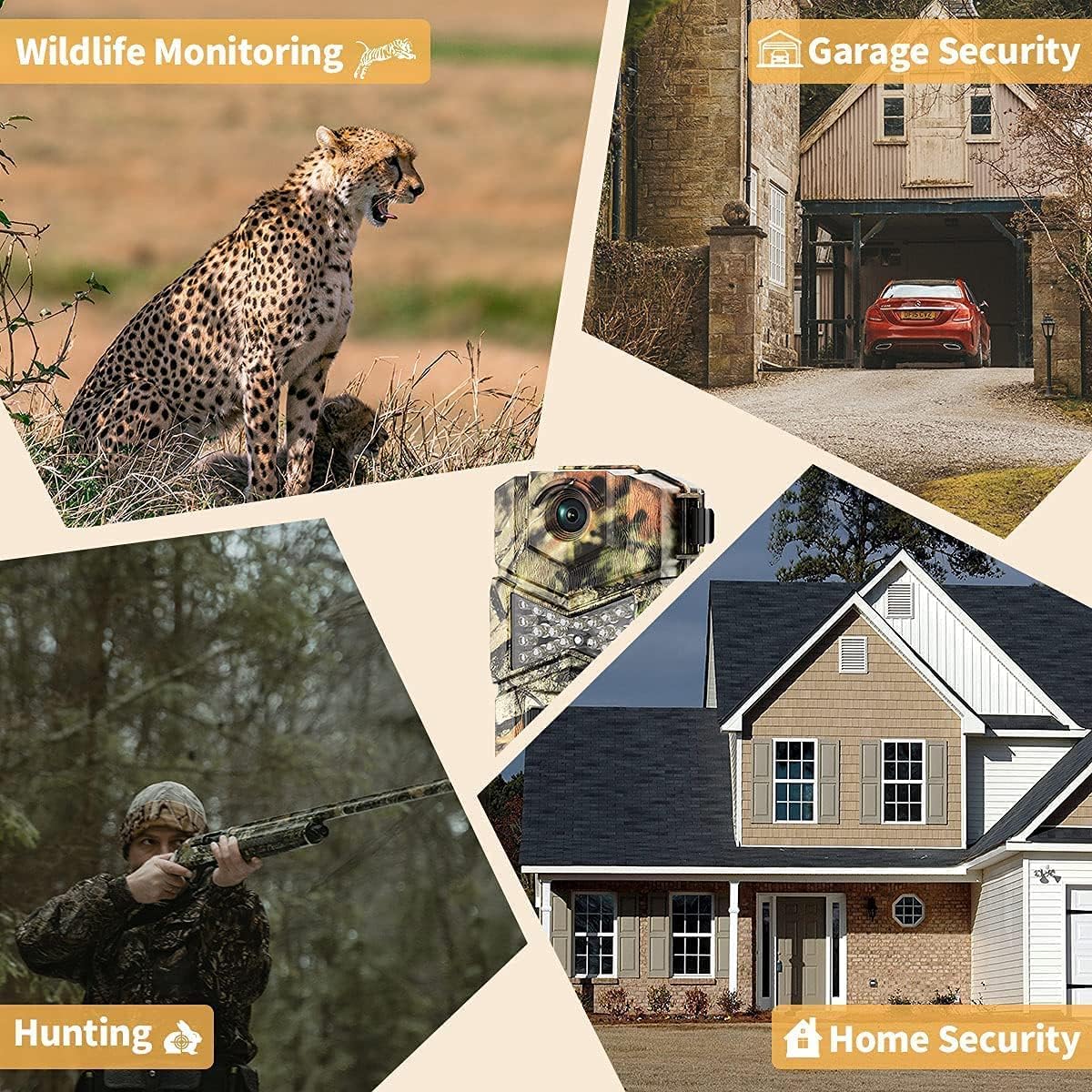 WOSODA 2 Pack Trail Cameras with Night Vision Motion Activated Waterproof,48MP Hunting Game Camera,1080P HD Trail Cam with SD Card for Wildlife Monitoring,Outdoor Scouting & Security - Image 5
