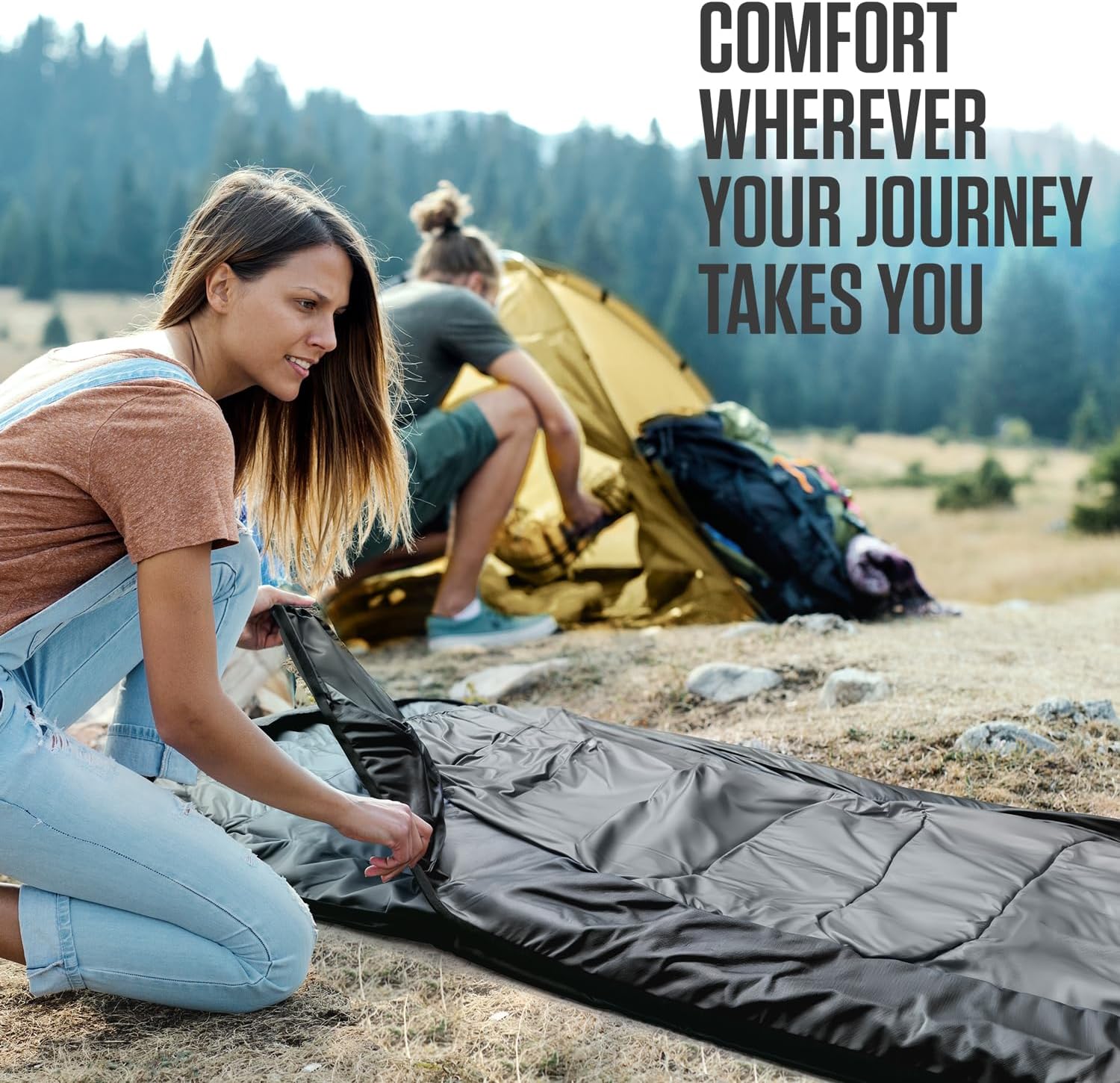VENTURE 4TH Backpacking Sleeping Bag – XXL, Double and Single Sizes - Lightweight Warm & Cold Weather Sleeping Bags for Adults, Kids & Couples – Ideal for Hiking, Camping & Outdoor Adventures - Image 4