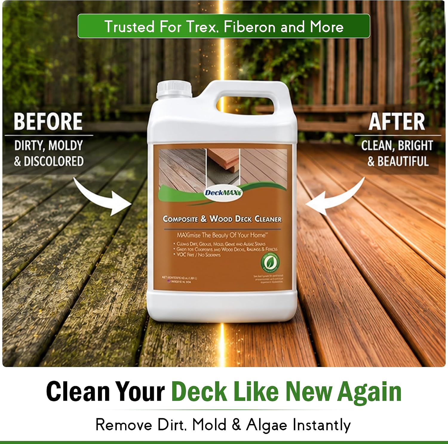DeckMAX Concentrated Composite & Wood Deck Cleaner - Nation’s Leading Wood & Composite Deck Cleaner Recommended by Manufacturers, Distributors & Contractors - Image 6
