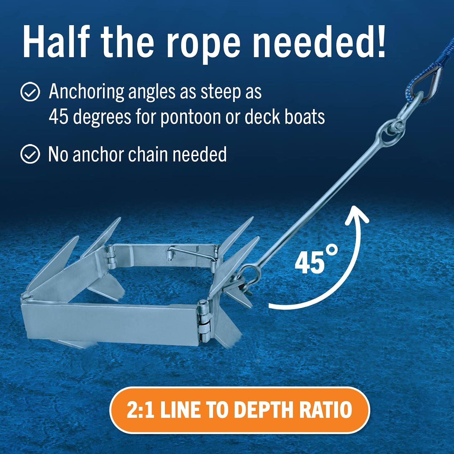 Better Boat Box Anchor for Boats, Folding Boat Anchor Hot Dip Galvanized, Double Sided Slide Anchor for Pontoon Fishing and Cabin Cruiser, Multiple Sizes - Image 7