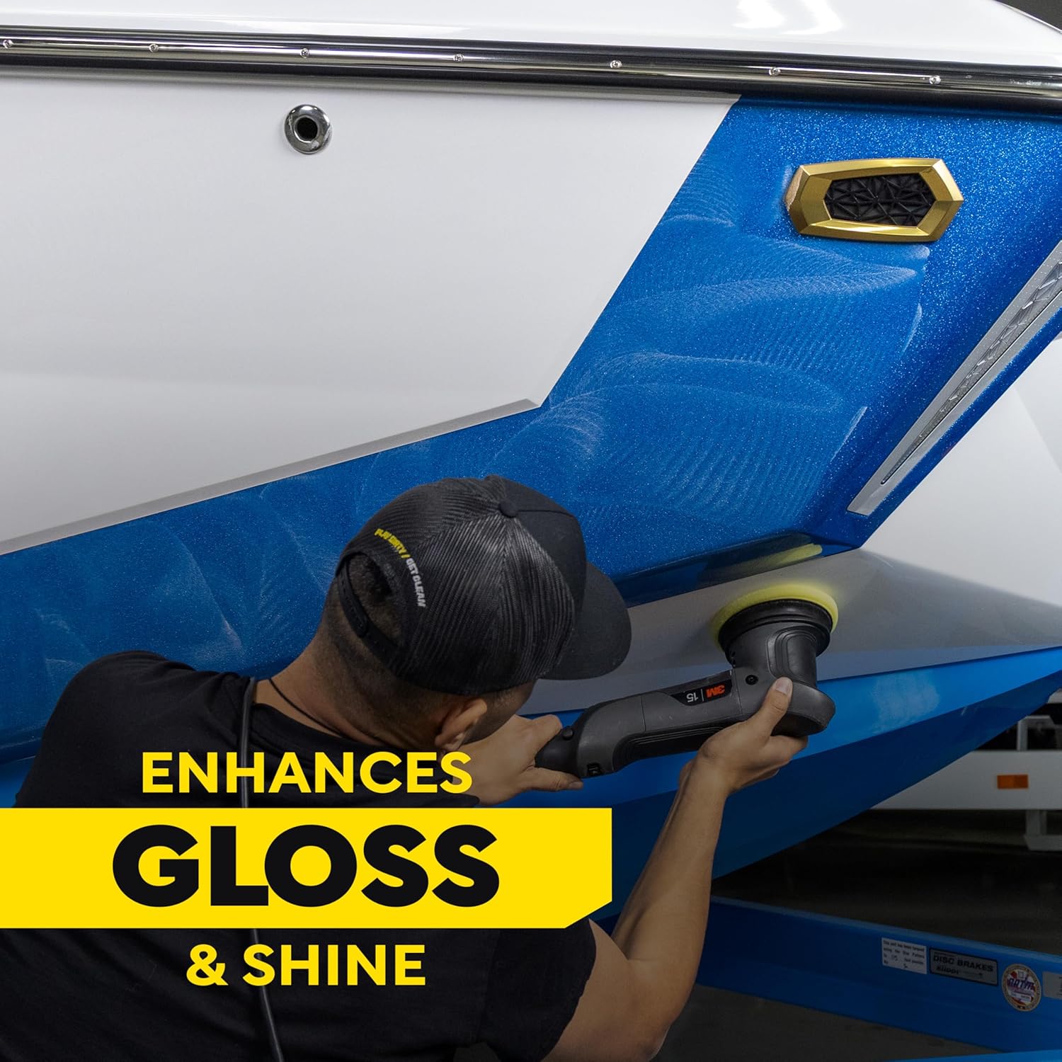 Meguiar's M4965 Marine/RV Fiberglass Restoration System, 3-Piece Marine Fiberglass Repair Kit Featuring Oxidation Remover for Boat Care Plus Boat Polish and Wax - Image 6