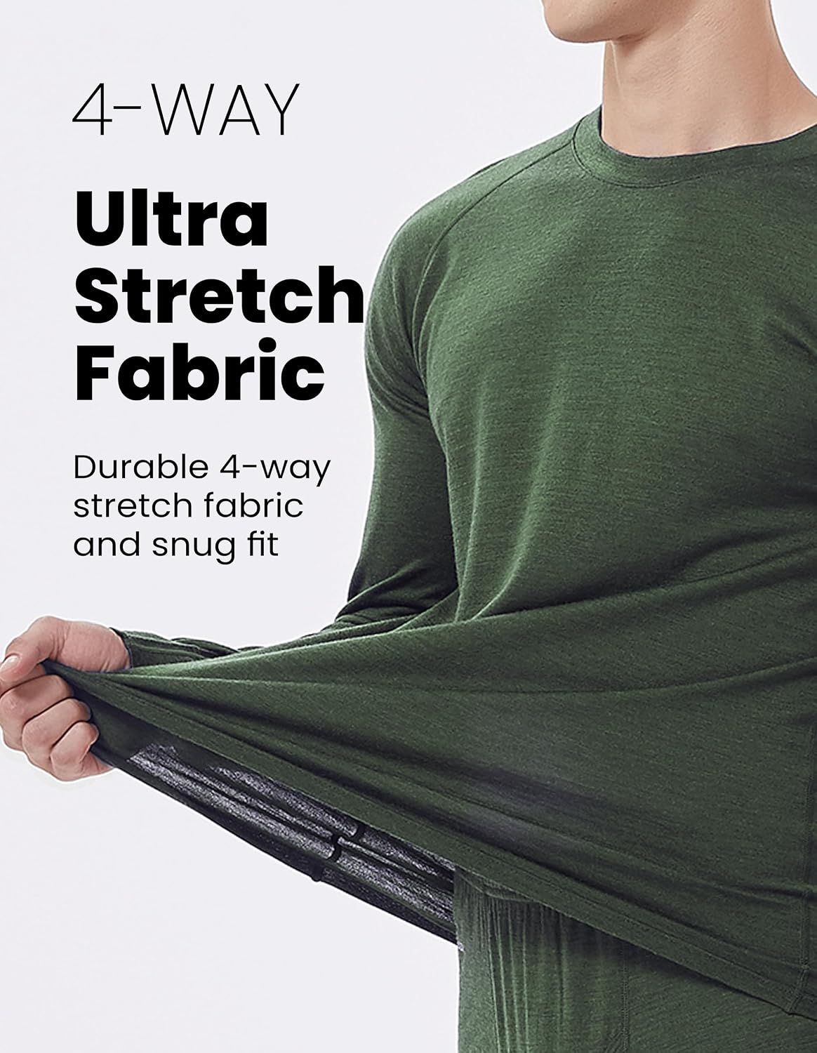 Iguana Mens 100% Merino Wool Base Layer Sets for Ski Lightweight Thermal Underwear - Image 3