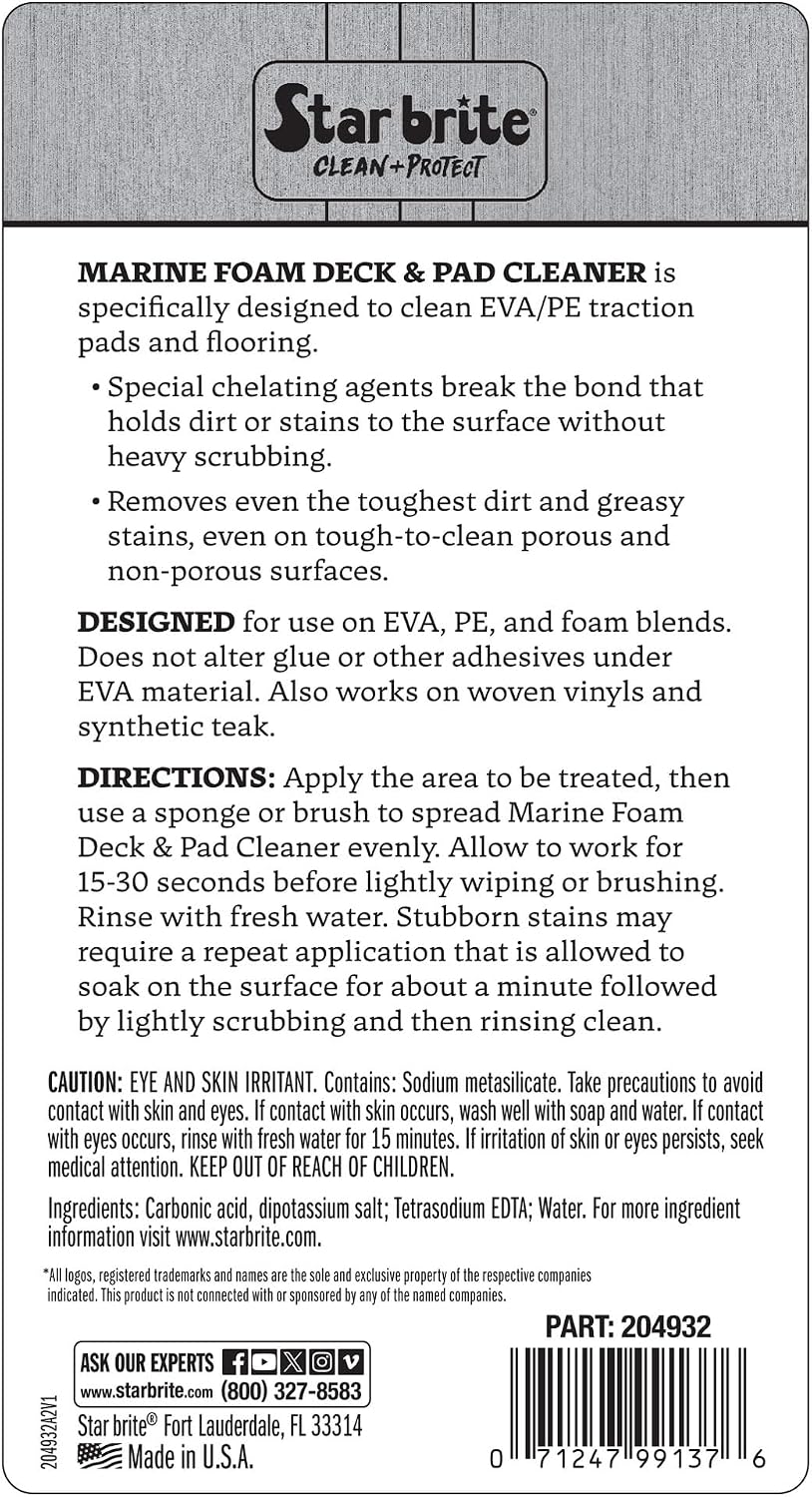 STAR BRITE Marine Foam Deck+Pad Cleaner – Designed for Use on EVA, PE, SeaDek®, DEKit®, MarineMat®, and More - Image 2