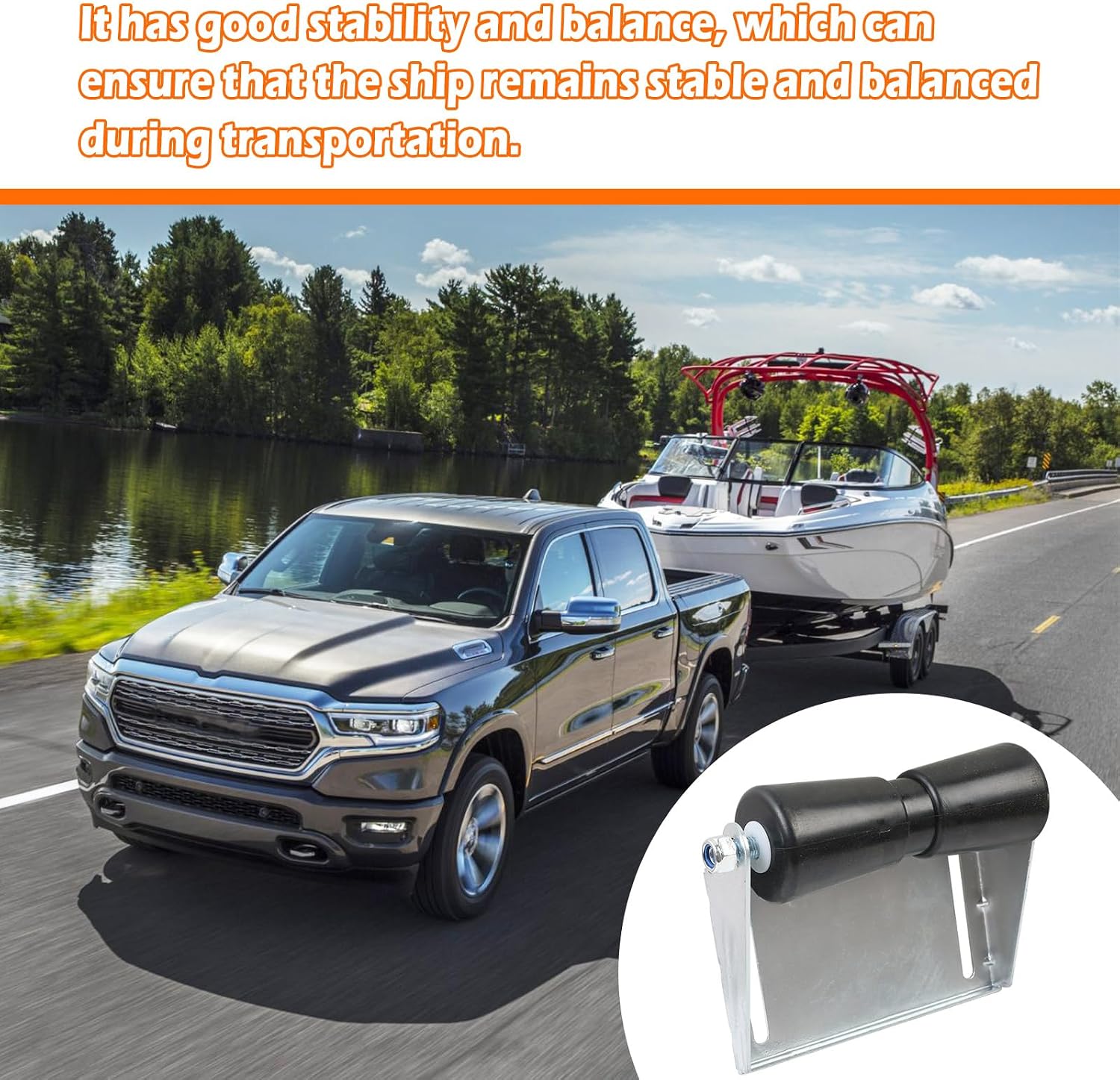 5-12 Inch Boat Trailer Rollers with Panel Brackets Assembly, Keel Roller Assembly Kit with Roller Shaft and Bracket for Boat Trailer - Image 4