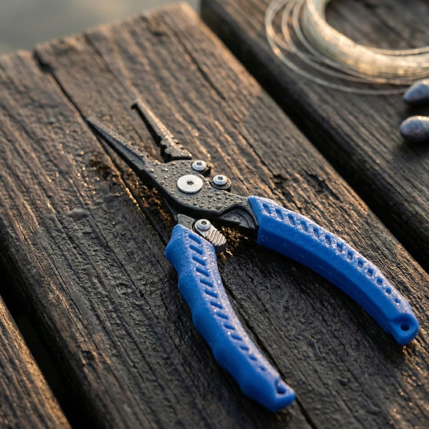Reaction Tackle Fishing Pliers 7" & 9" Stainless Steel - Split Ring or Straight Nose Pliers with Braid Cutter, Hook Remover & Crimper - Teflon Coated Saltwater Fishing Pliers with Sheath & Lanyard - Image 8