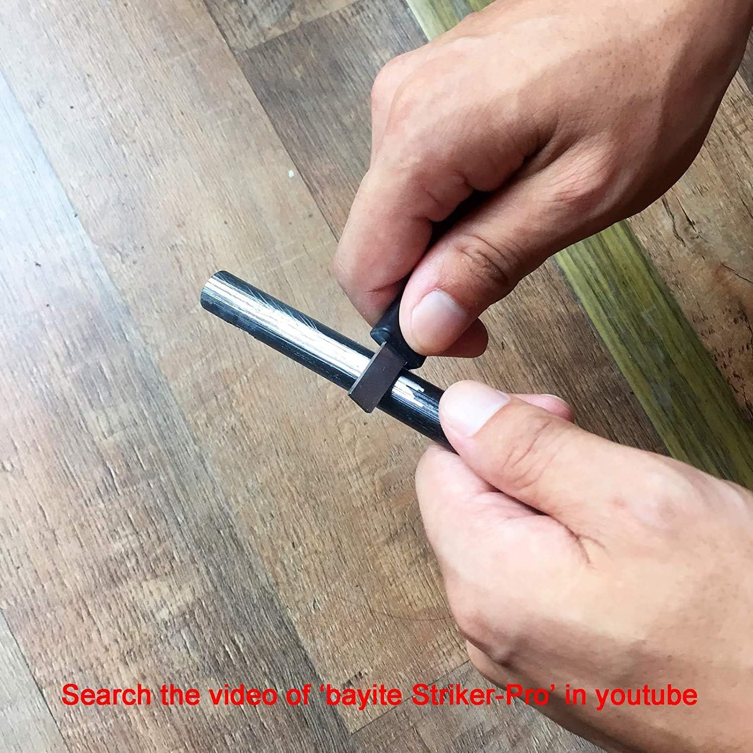 4 Inch Survival Ferrocerium Drilled Flint Fire Starter, Ferro Rod Kit with Paracord Landyard Handle and Striker, 4"(Long) x 3/8"(Diameter) - Image 6
