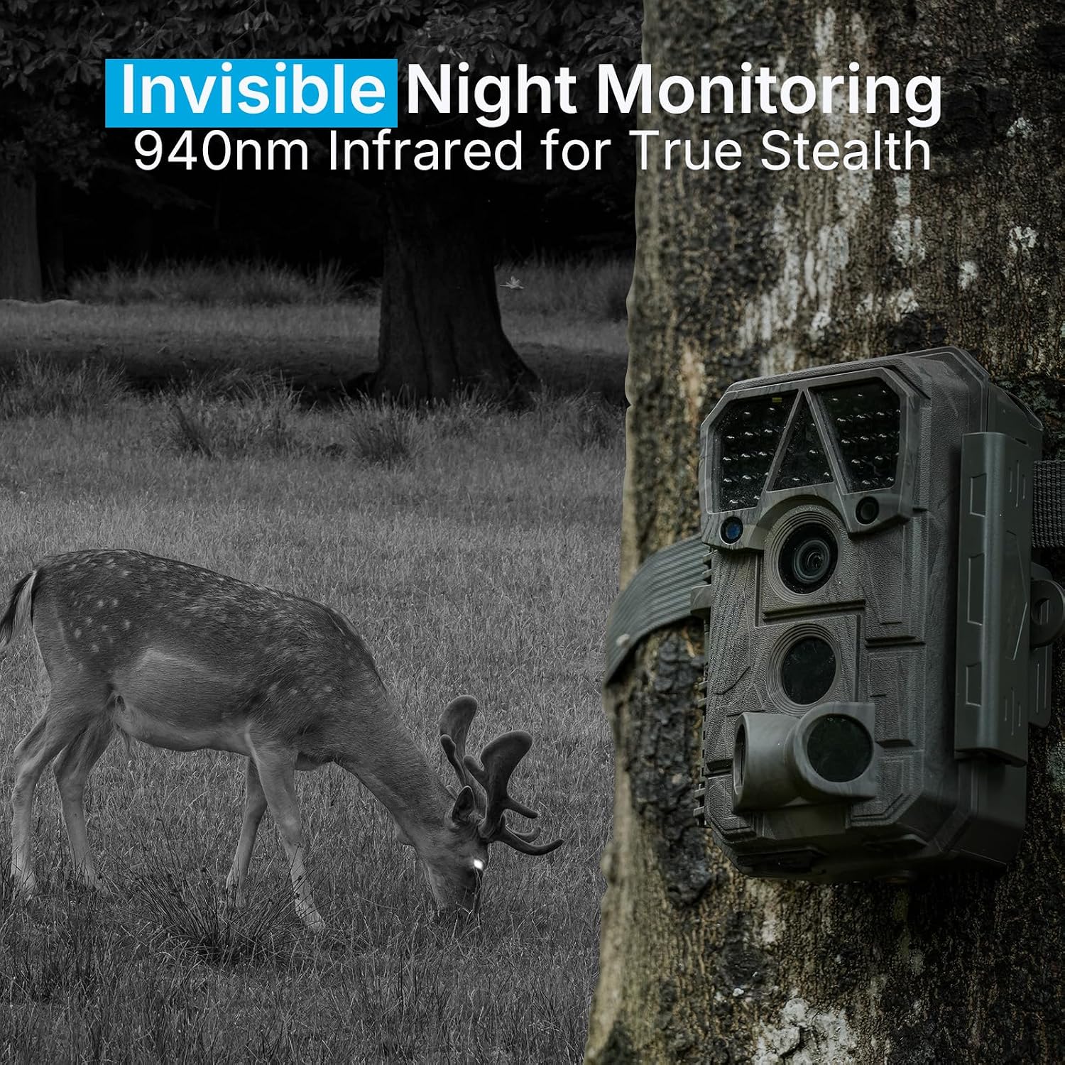 Meidase P70 (Non-Cellular,Non-WiFi) Trail Camera, 64MP 1296p, Game Cameras with No-Glow IR Night Vision, Motion Activated, Waterproof for Wildlife Deer Cams, Hunting - Image 8