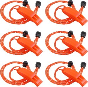 JULBEAR 6PCS Safety Survival Whistl...