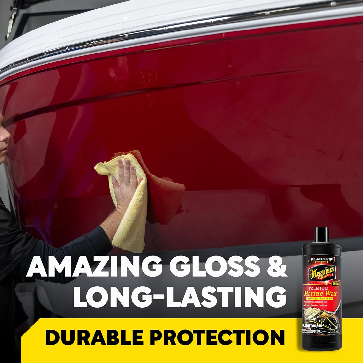 Meguiar's M6332 Flagship Premium Marine Wax, Easy to Use Boat Polish and Wax, Remove Scratches, Swirls, and Oxidation While Leaving Lasting Protection, 32 Oz Bottle - Image 3