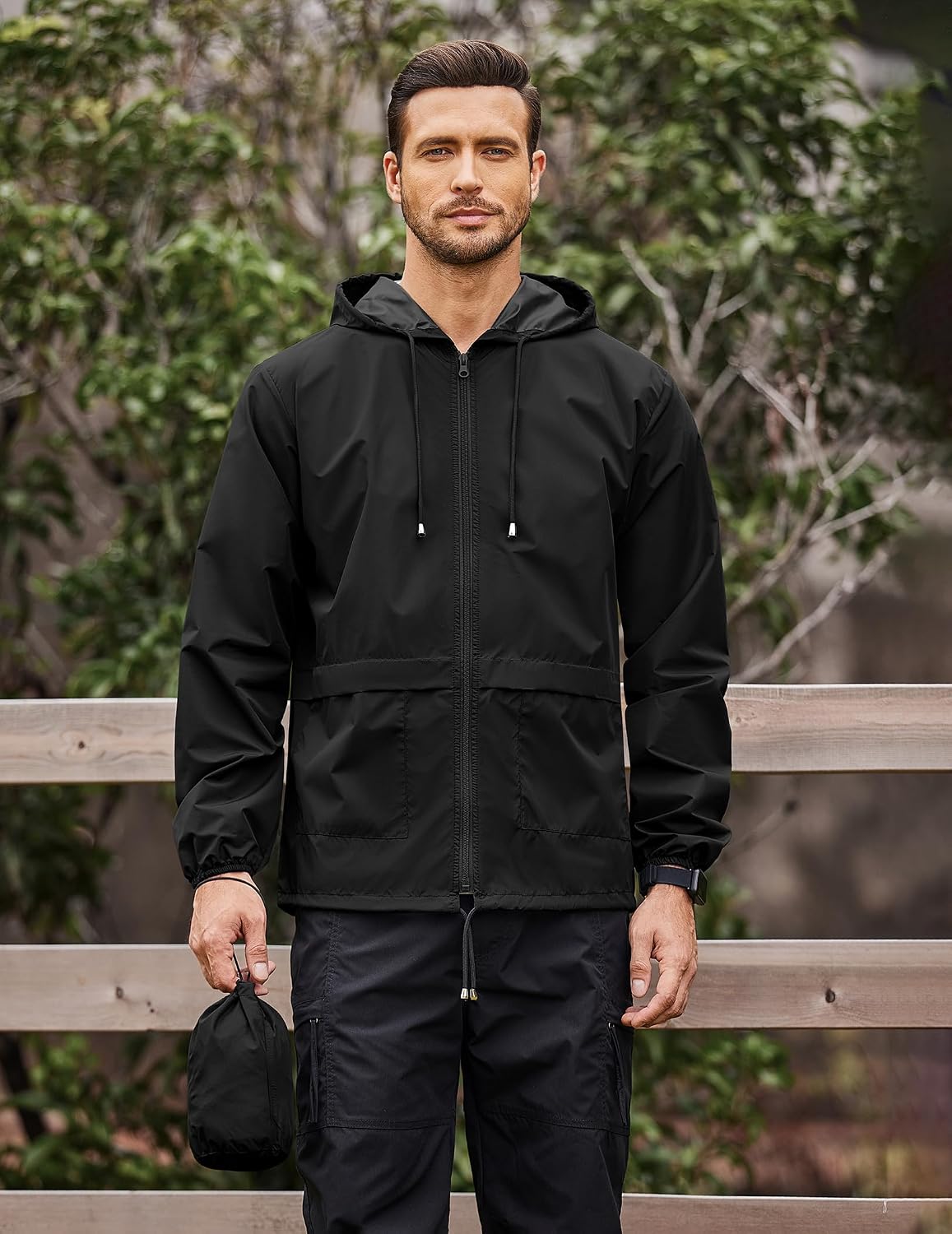 COOFANDY Mens Packable Rain Jacket Lightweight Waterproof Raincoat with Hood Outdoor Rain Gear Travel Hiking Cycling - Image 2