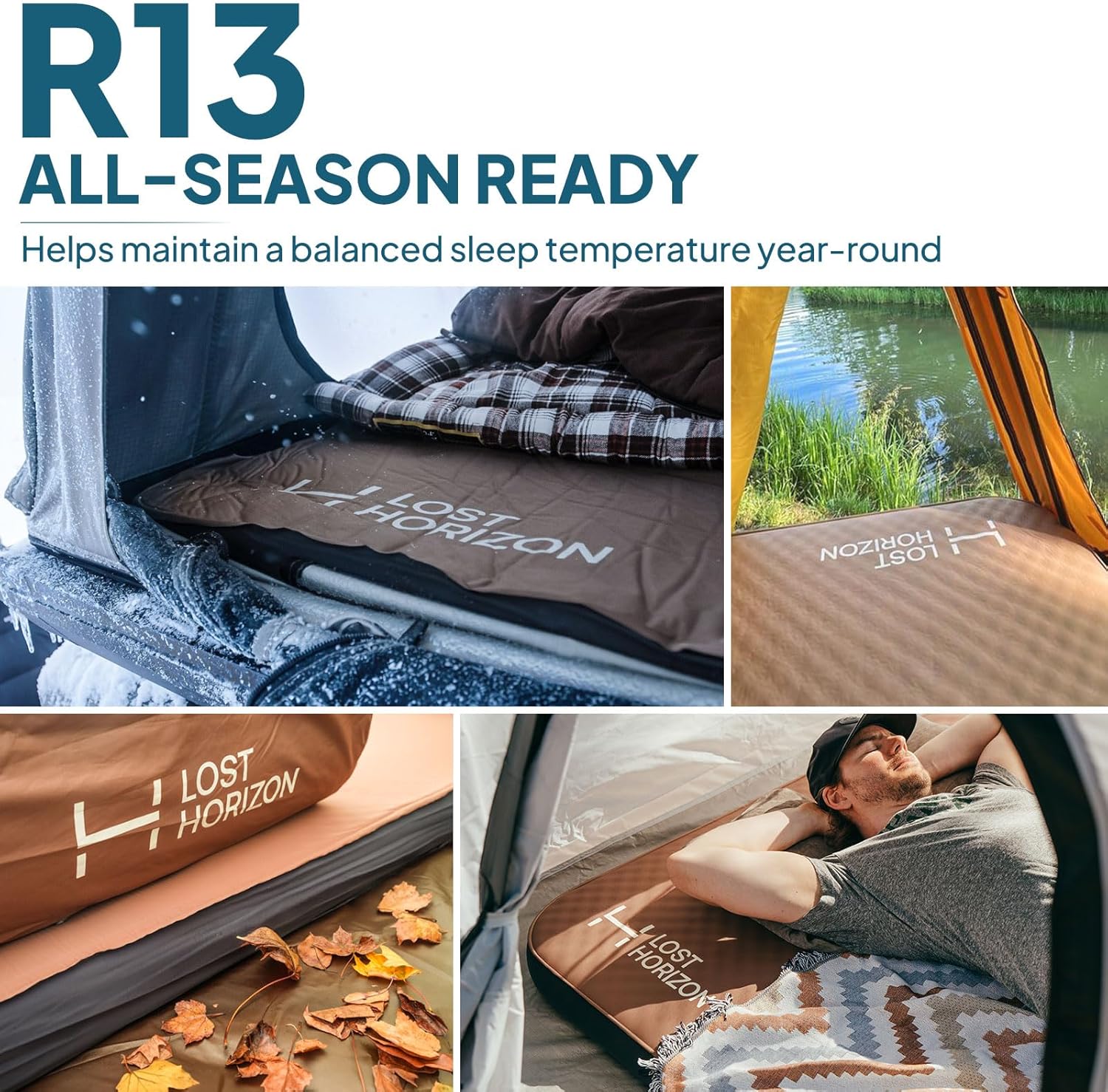Lost Horizon Air & Foam Camping Mattress, Self-Inflating Sleeping Pad, 4.5" Thick, with Pump Sack, Full - Image 4