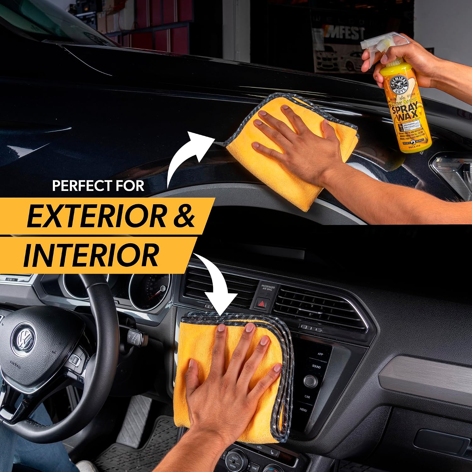 Chemical Guys Professional Grade Premium Microfiber Towels for Cars, Gold, 16" x 16", Ultra-Soft and Scratch-Free Car Detailing Cloths for Trucks, Motorcycles, and More - 12 Pack - Image 5