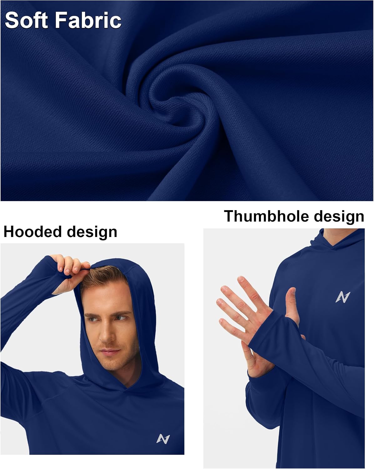 isnowood Sun Shirt UPF 50+ Men's Fishing Shirt Long Sleeve UV Protection Hoodie Rash Guard for Swimming Running Hiking Light - Image 5