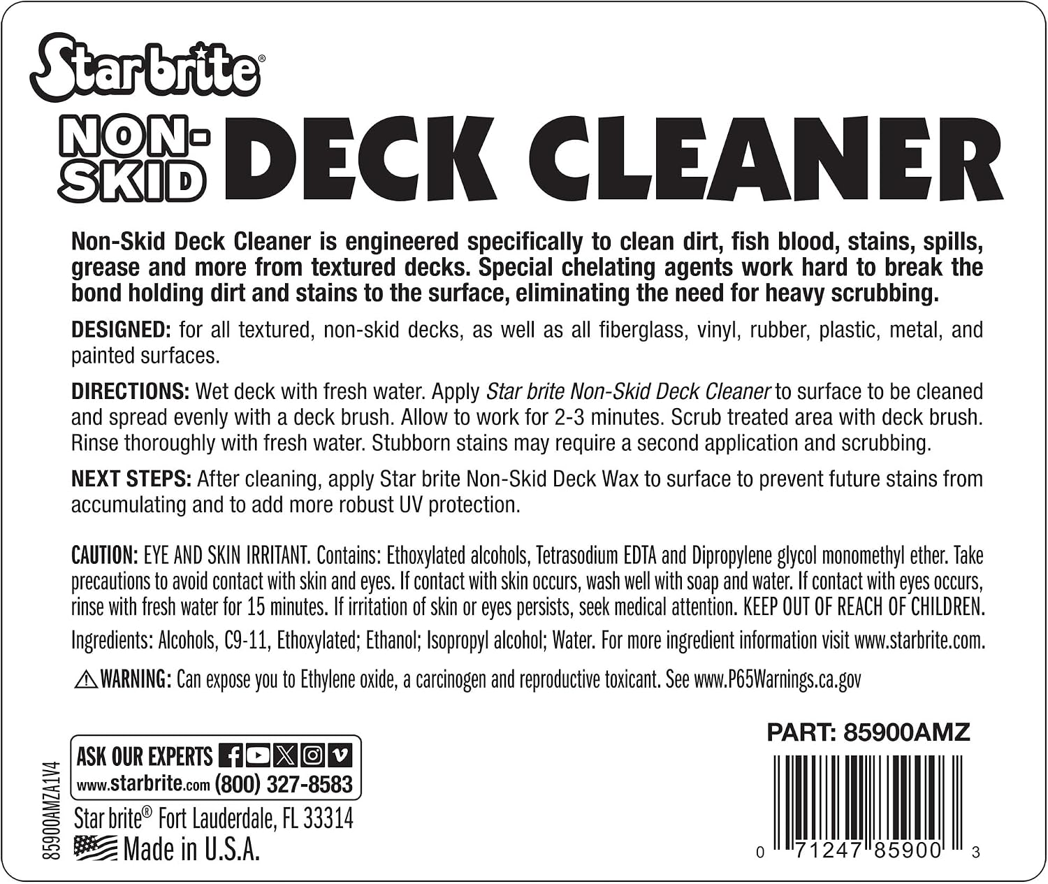 STAR BRITE Non-Skid Deck Cleaner & Protectant - Ultimate Boat Deck Wash - Protects Against Future Stains & UV - Ideal for Fiberglass, Vinyl, Plastic & Painted Surfaces -1 Gallon (085900) - Image 2