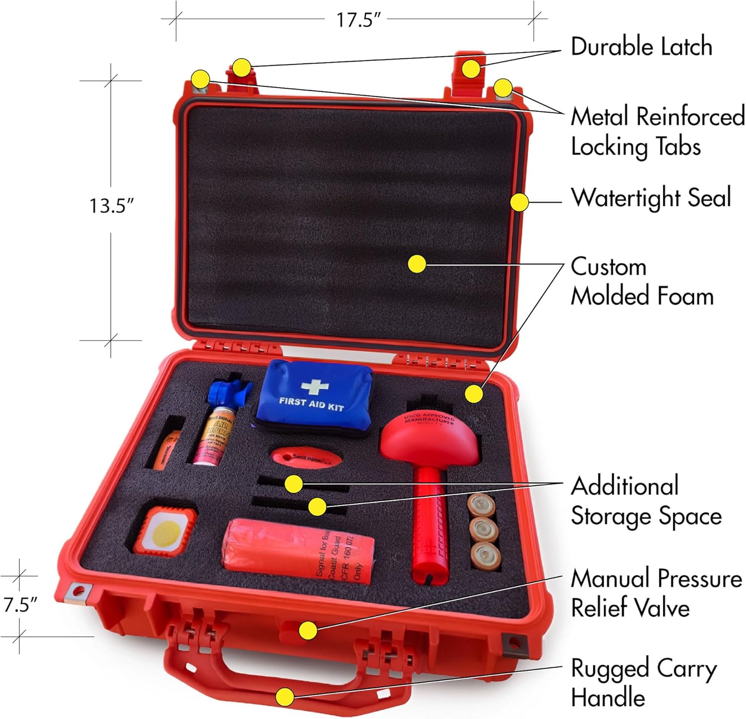 Sirius Signal MK-1001 Boating Safety and Emergency SOS Kit - Complete Visual, Audible, and First Aid System - USCG Approved - Image 4