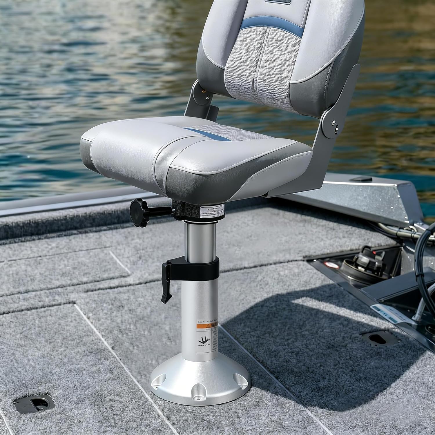 Boat Seat Pedestal, Aluminum Adjustable Height Locking 13-18 Inches, Boat Seats and Pedestals for Fishing Bass Pontoon Boats (1pcs) - Image 6