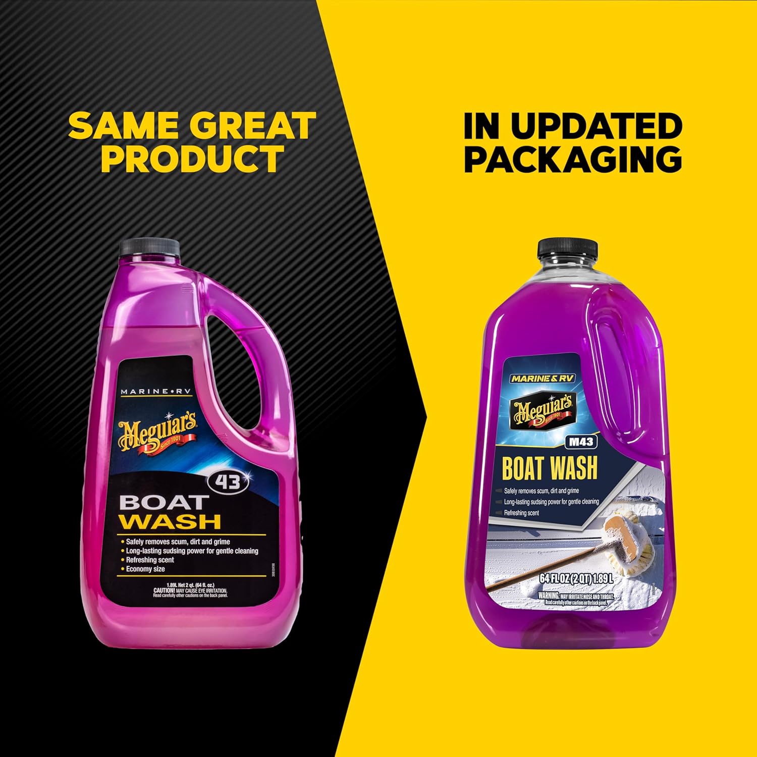 Meguiar's M43 Marine/RV Boat Wash, pH-Balanced Boat/RV Wash for Protecting Fiberglass and Gel Coat, Streak-Free Shine that Keeps Surfaces Clean and Protected, 64 Oz - Image 2
