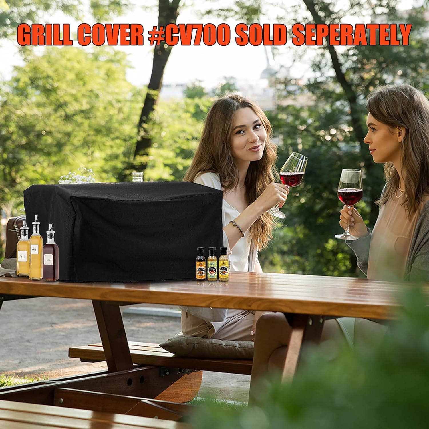 Tabletop Gas Grill 3 Burners, Portable Propane BBQ Grill with Foldable Legs & 22" Stainless Steel Grate for Outdoor Patio Backyard Barbecue, Camping Tailgating RV, 24000BTU High Output, Classic GS307 - Image 12