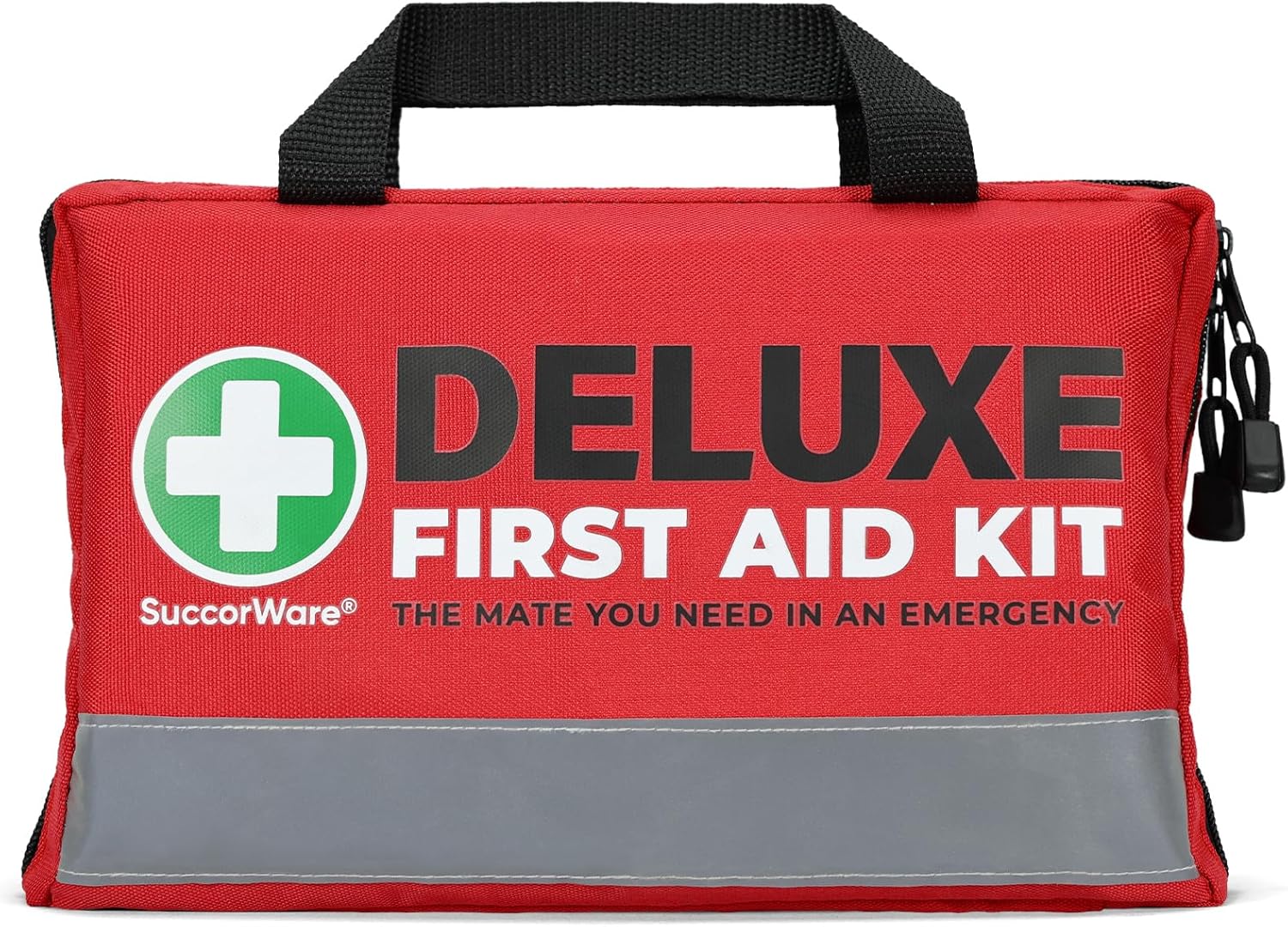 SuccorWare 380 Pieces Deluxe First Aid Kit Compact Trauma Medical Kits with Assorted Bandages, Instant Cold Pack, Emergency Blanket for Home, Travel, Camping, Vehicle, Emergency Kits(Red)