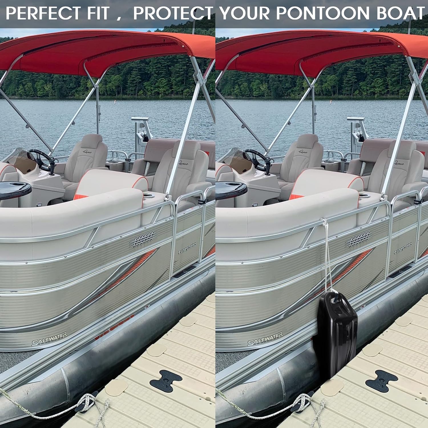 Pontoon Fenders Boat Bumpers for Docking Pontoon Boat ONLY,Customized Inflatable Fender Dock Bumper with Locking Recessed Groove&Grip Handle - Image 4