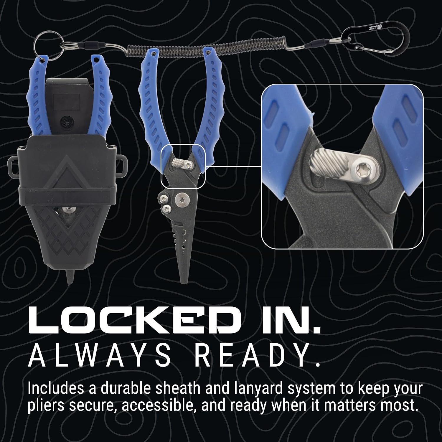 Reaction Tackle Fishing Pliers 7" & 9" Stainless Steel - Split Ring or Straight Nose Pliers with Braid Cutter, Hook Remover & Crimper - Teflon Coated Saltwater Fishing Pliers with Sheath & Lanyard - Image 6