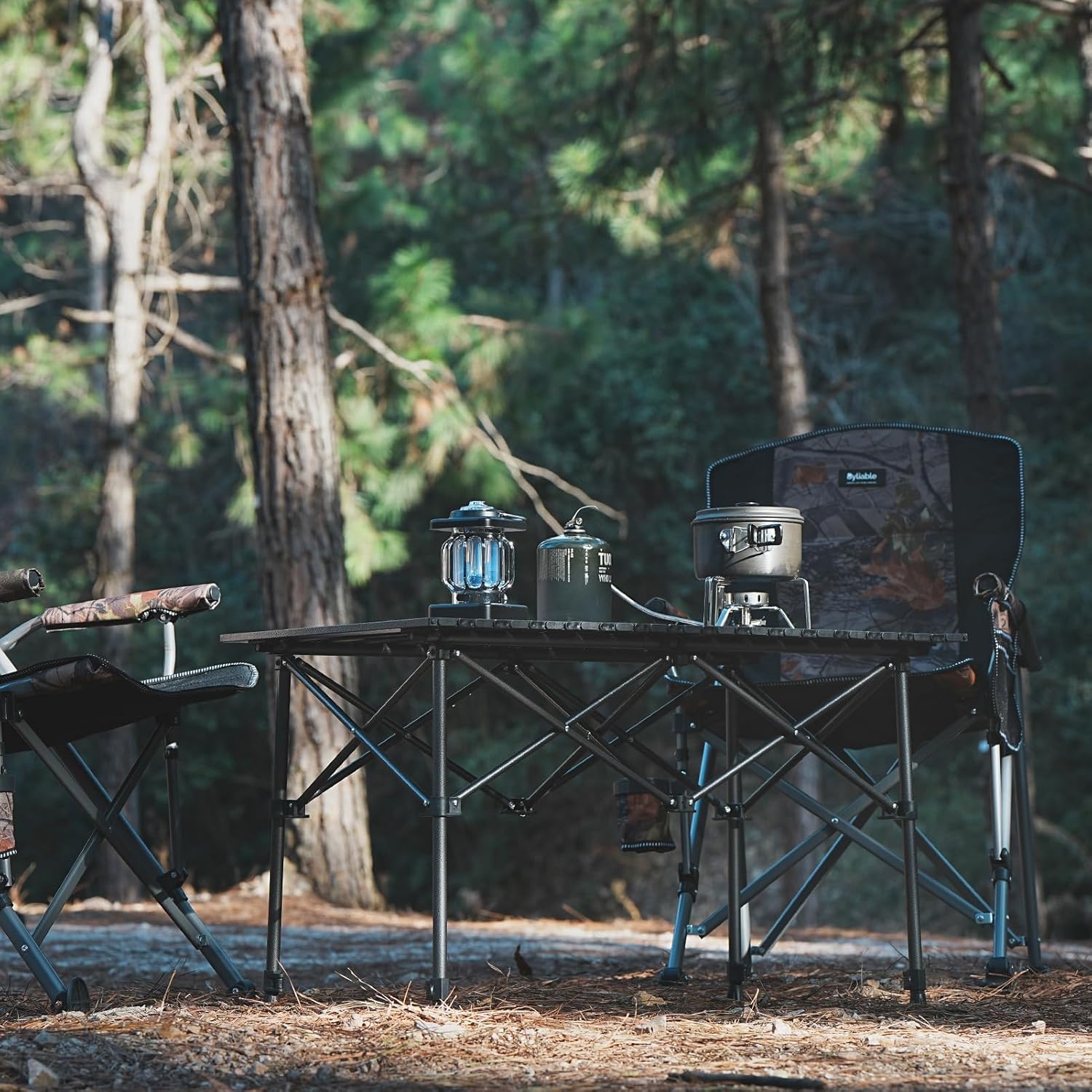Byliable Camping Table Folding Portable Camp Aluminum Fold Up Lightweight Roll Up Table Adjustable Height with Carry Bag Indoor Outdoor for Camping, Picnic, Backyard, BBQ, Patio, Black - Image 9