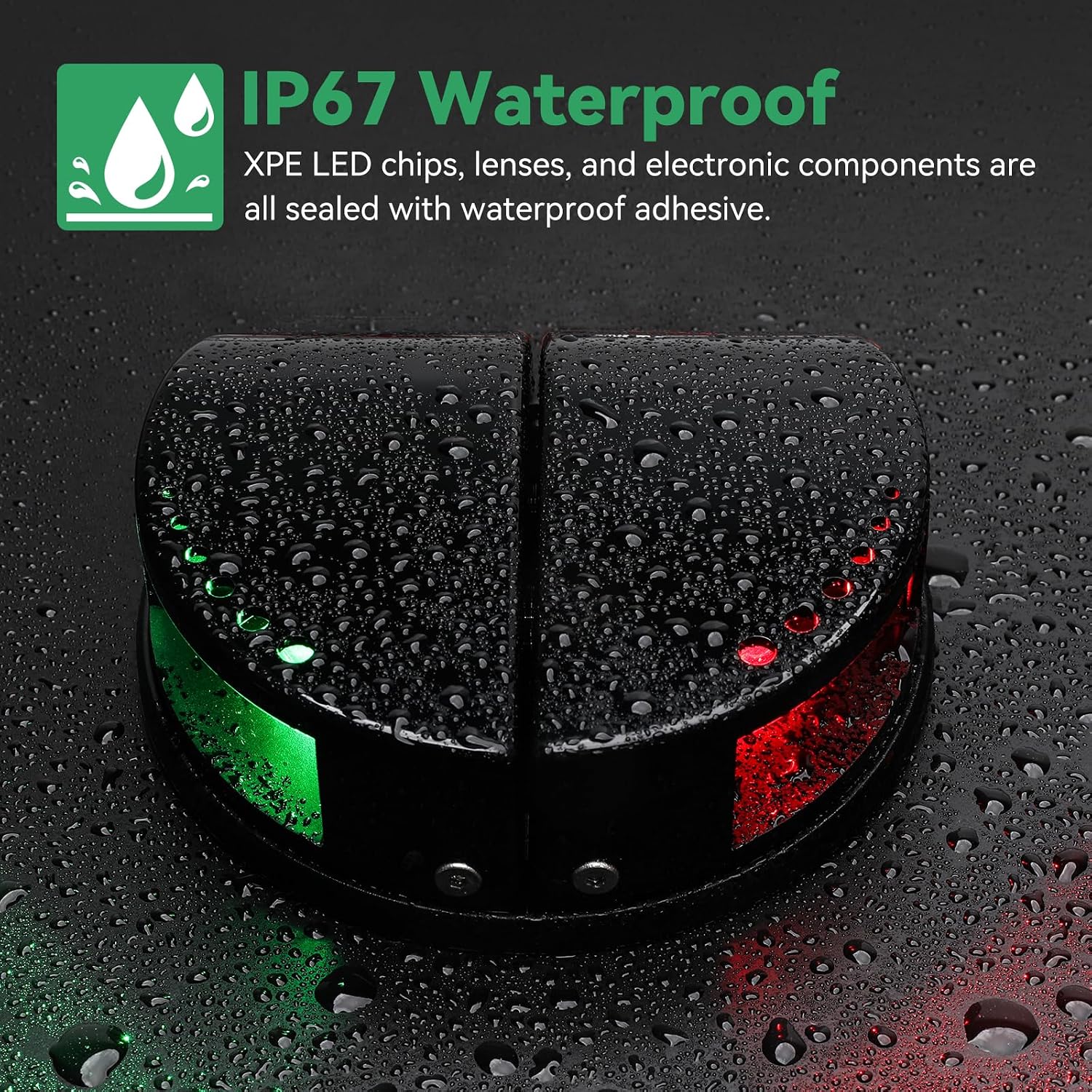 Boat Navigation Light LED,2-in-1 Split & Integrated 12V Marine Nav lights, IP67 Red & Green Night Fishing Deck Lights for Bow & Stern, Ideal for Pontoon, Fishing Boats, Yacht, Skiff - Image 2
