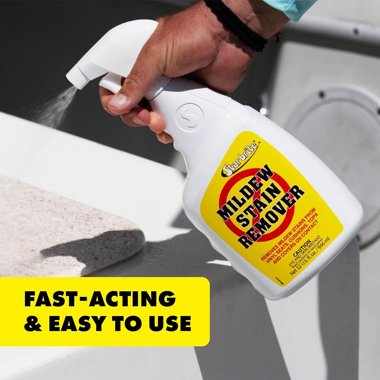 STAR BRITE Professional-Grade Mildew & Mold Stain Remover + Cleaner - Instant Contact Stain Removal, Ideal for Marine & Outdoor Upholstery - Image 4