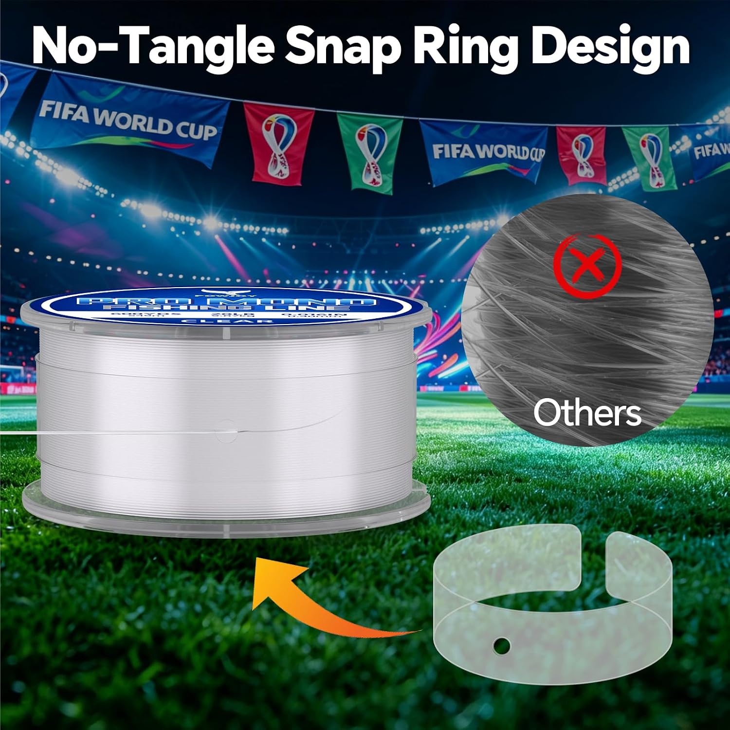 Pro Monofilament Fishing Line with Knot Instruction Cards for Multi Purpose Cost Effective, Strong Yet Thin Nylon String for Big Fishes, Tangle-Free & UV Resistant, 15/20/30/50/80LB - Image 2