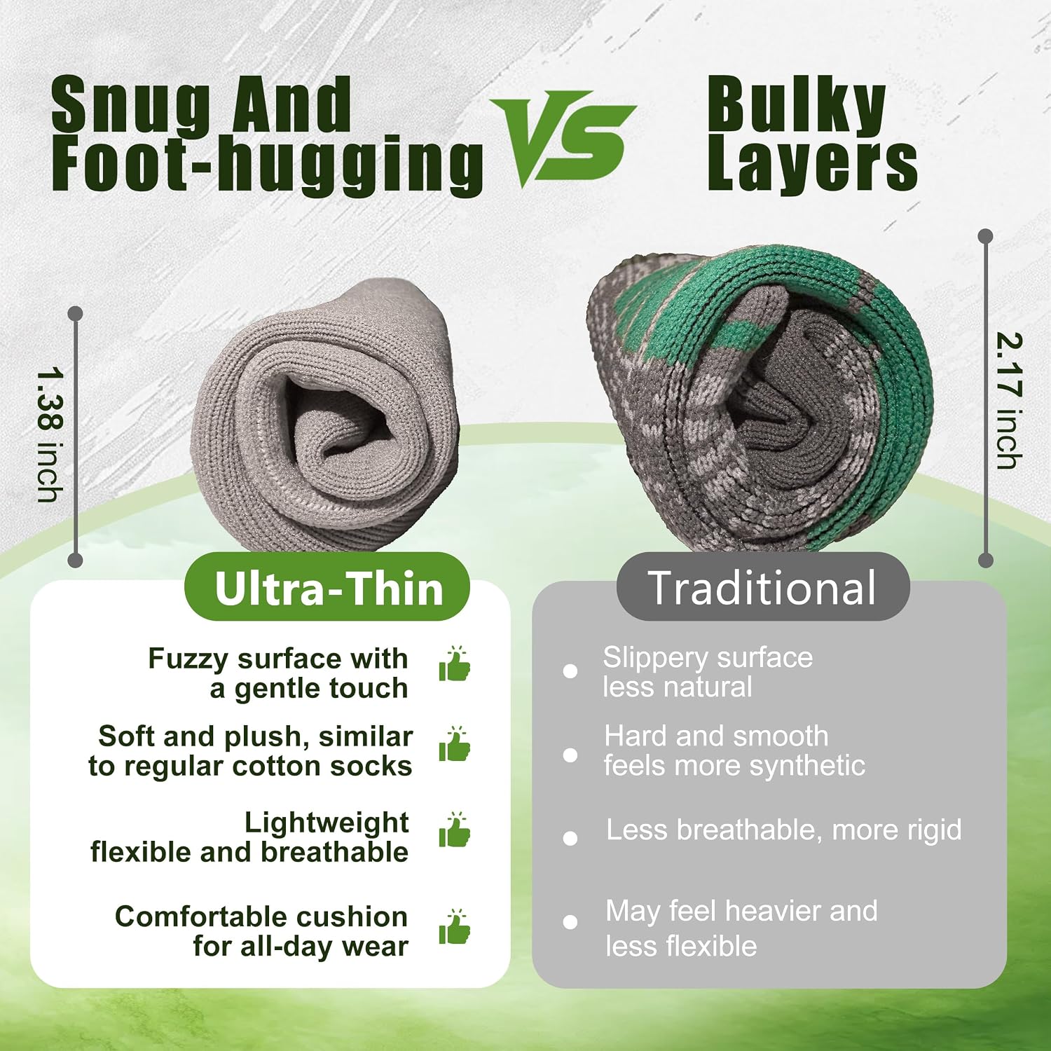 RANDY SUN Waterproof Socks – Ultra Thin Seamless Cushion Socks with Eco-Friendly Juncao Inner, Breathable & Sweat-Friendly - Image 4