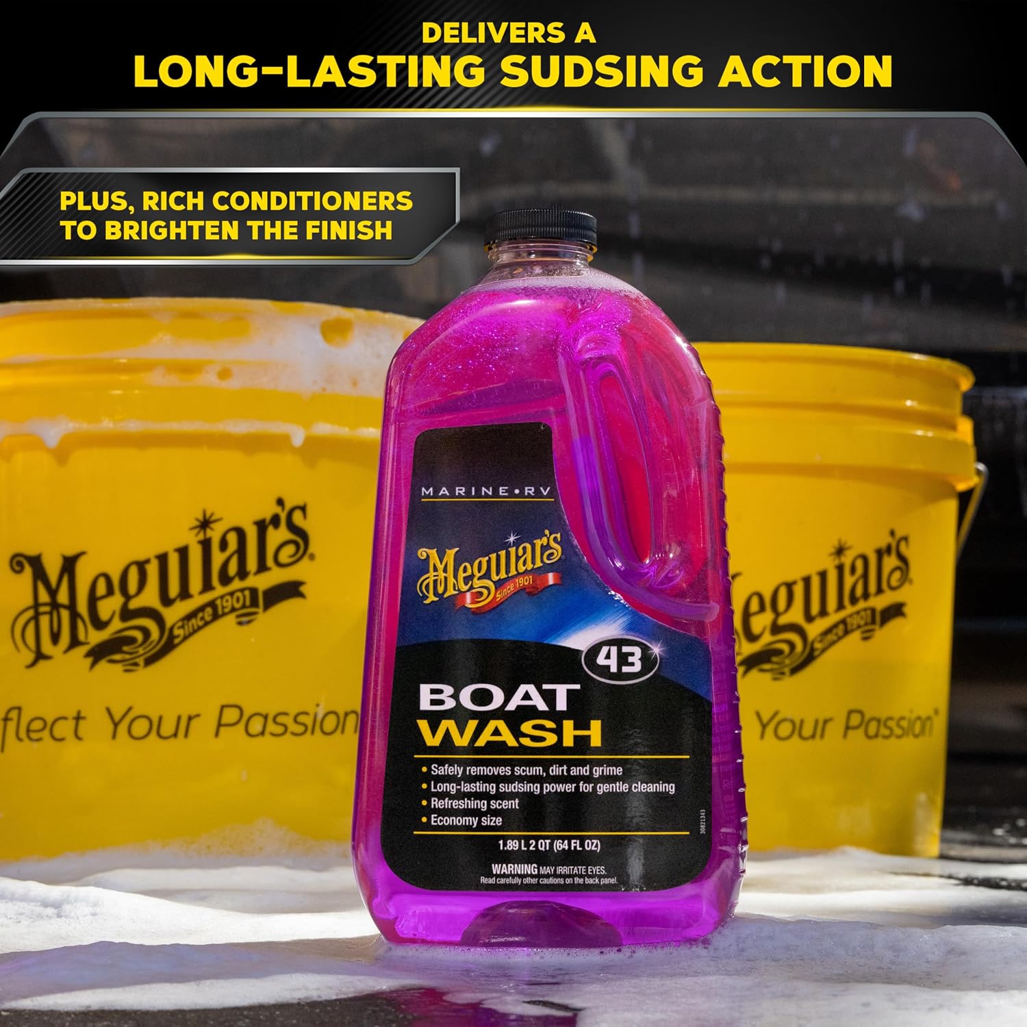 Meguiar's M43 Marine/RV Boat Wash, pH-Balanced Boat/RV Wash for Protecting Fiberglass and Gel Coat, Streak-Free Shine that Keeps Surfaces Clean and Protected, 64 Oz - Image 8