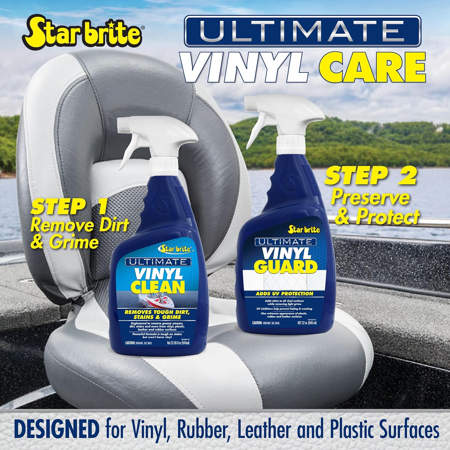 STAR BRITE Ultimate Vinyl Clean Spray - Multi-Surface Cleaner for Auto, RV, Home & Boat Upholstery - Vinyl, Rubber, Leather, Plastic + Interior & Exterior Trim 32 OZ (096232) - Image 4