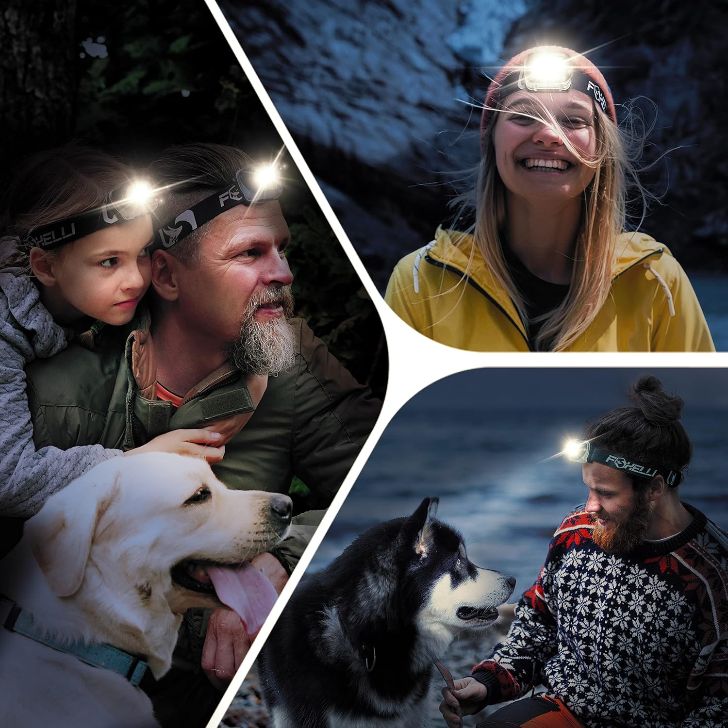 Foxelli LED Headlamp Flashlight for Adults & Kids, Running, Camping, Hiking Head Lamp with White & Red Light, Comfortable Headband, Lightweight & Waterproof, 3 AAA Batteries - Image 6