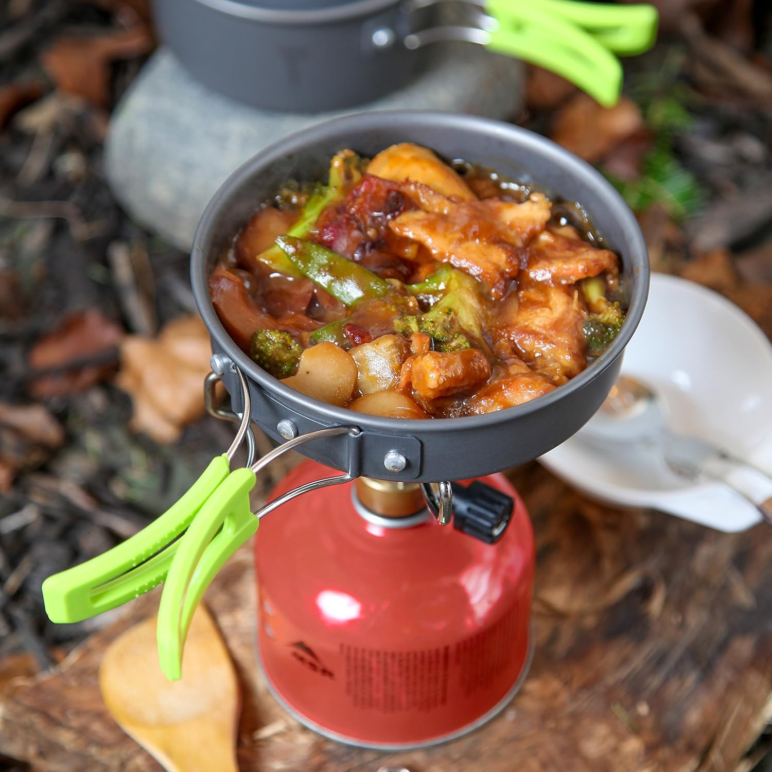 MalloMe Camping Cookware Mess Kit for Backpacking Gear – Camping Cooking Set - Camping Pots and Pans Set - Backpacking Stove/Portable Stove Compatible - Camp Kitchen Equipment Accessories Pot - Image 4