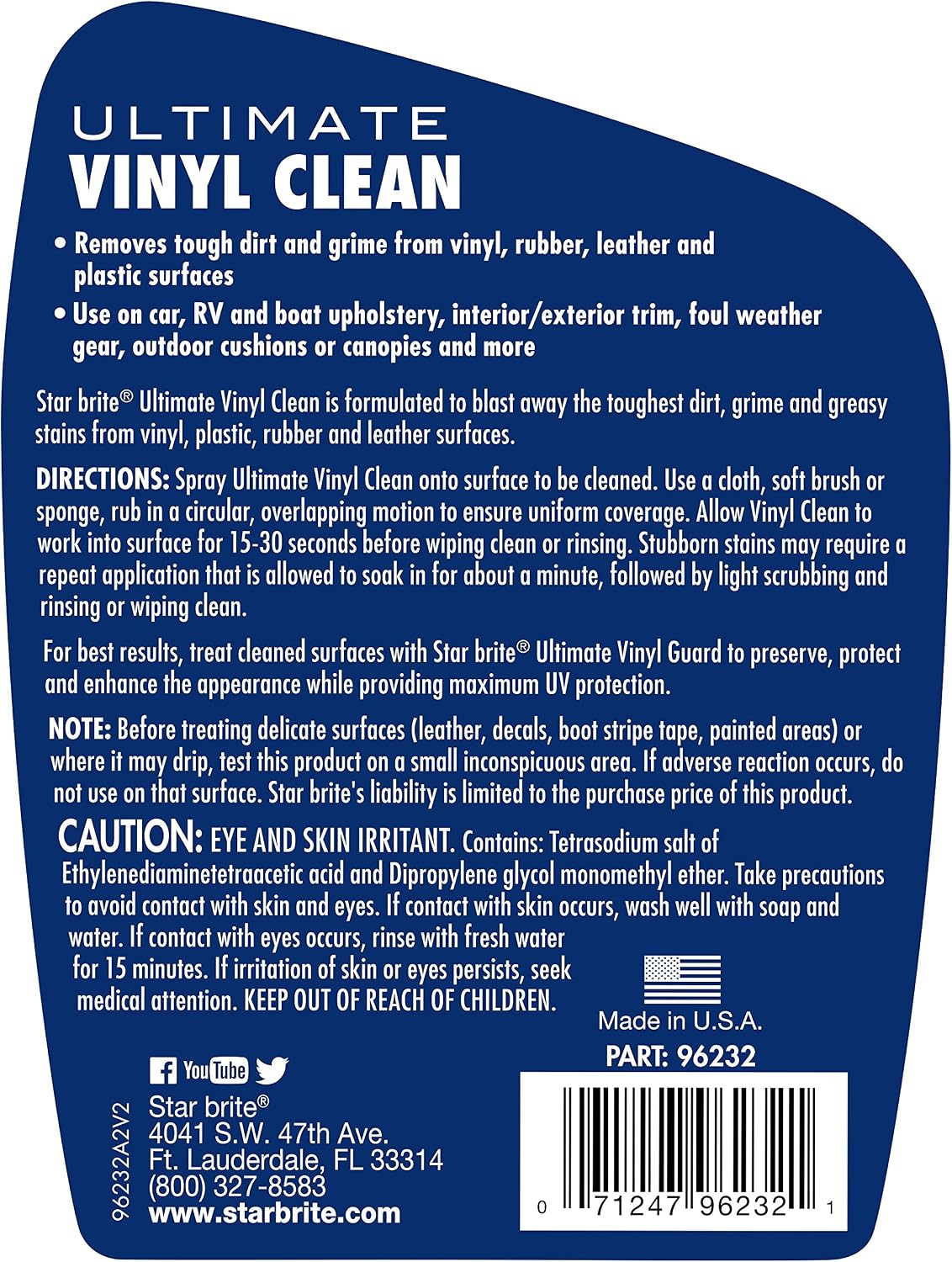 STAR BRITE Ultimate Vinyl Clean Spray - Multi-Surface Cleaner for Auto, RV, Home & Boat Upholstery - Vinyl, Rubber, Leather, Plastic + Interior & Exterior Trim 32 OZ (096232) - Image 2