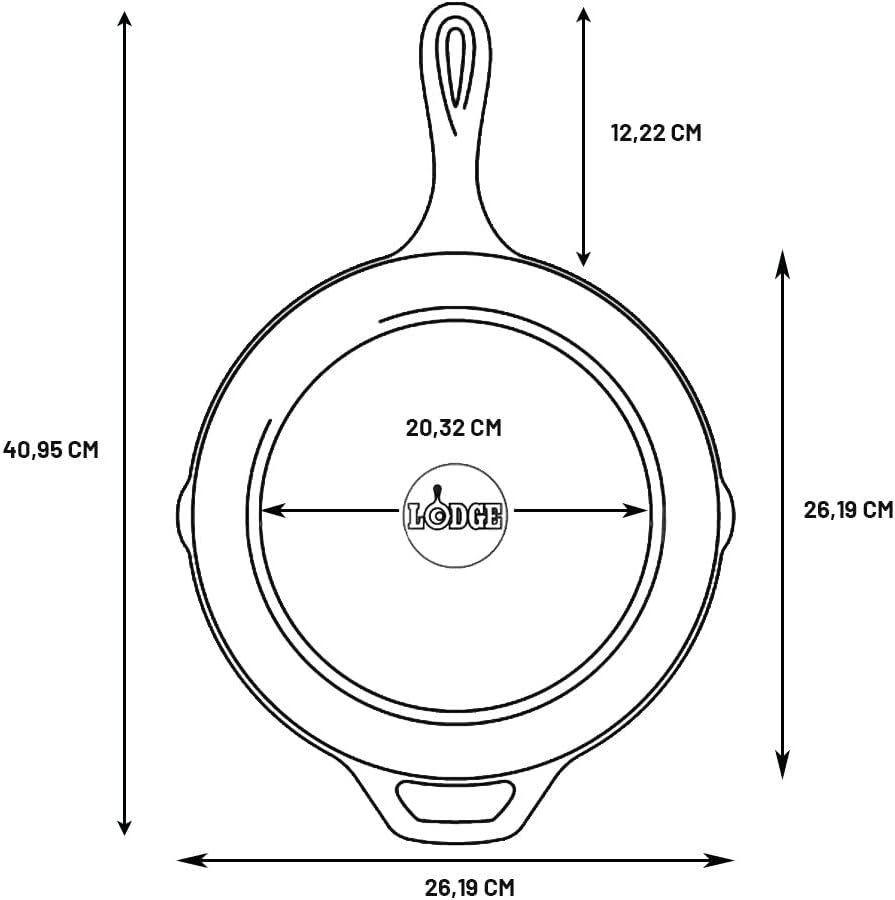 Lodge Seasoned Cast Iron Skillet 10.25 Inches - PFAS-Free, Non-Toxic Cookware - Use with an Oven, Stove, Grill, or Campfire - Naturally Non-Stick & Oven Safe | camping-cooking-utensils - Image 3