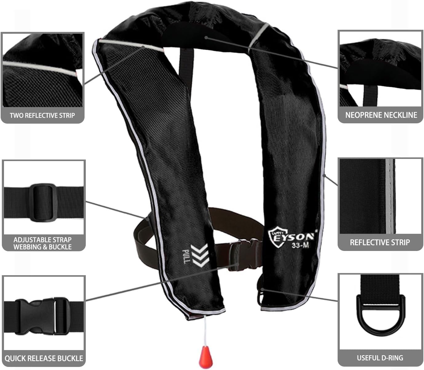 Eyson Inflatable Life Jacket Inflatable Life Vest for Adult Classic Manual - Image 3