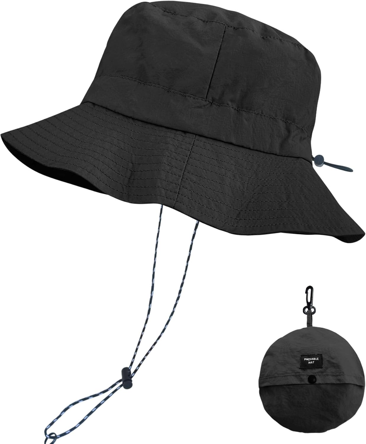 PFFY Packable Sun Bucket Hat for Men Women Outdoor UV Protection Sun Hats Waterproof Lightweight Hiking Outdoor Cap